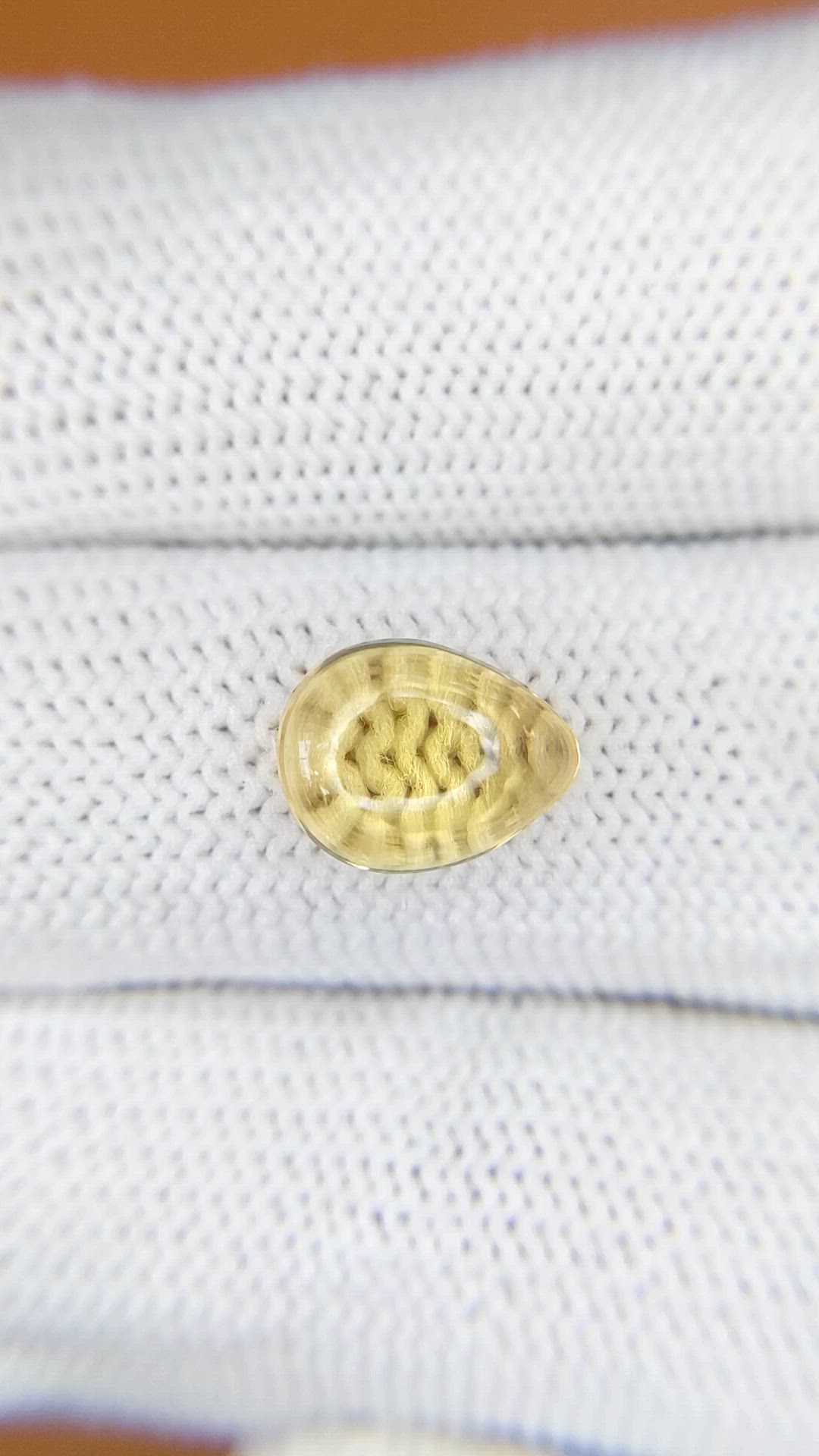 2.25 Ct. Yellow Cabochon Citrine from Ceylon (Sri Lanka) Size Video
