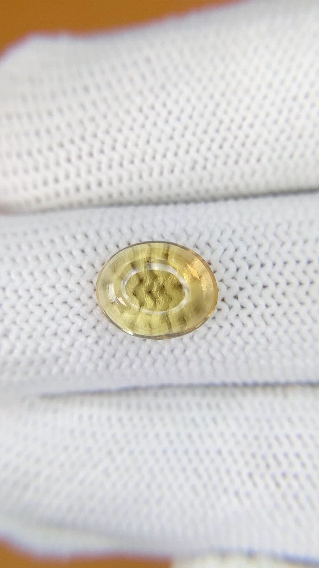 2.29 Ct. Yellow Cabochon Citrine from Ceylon (Sri Lanka) Size Video