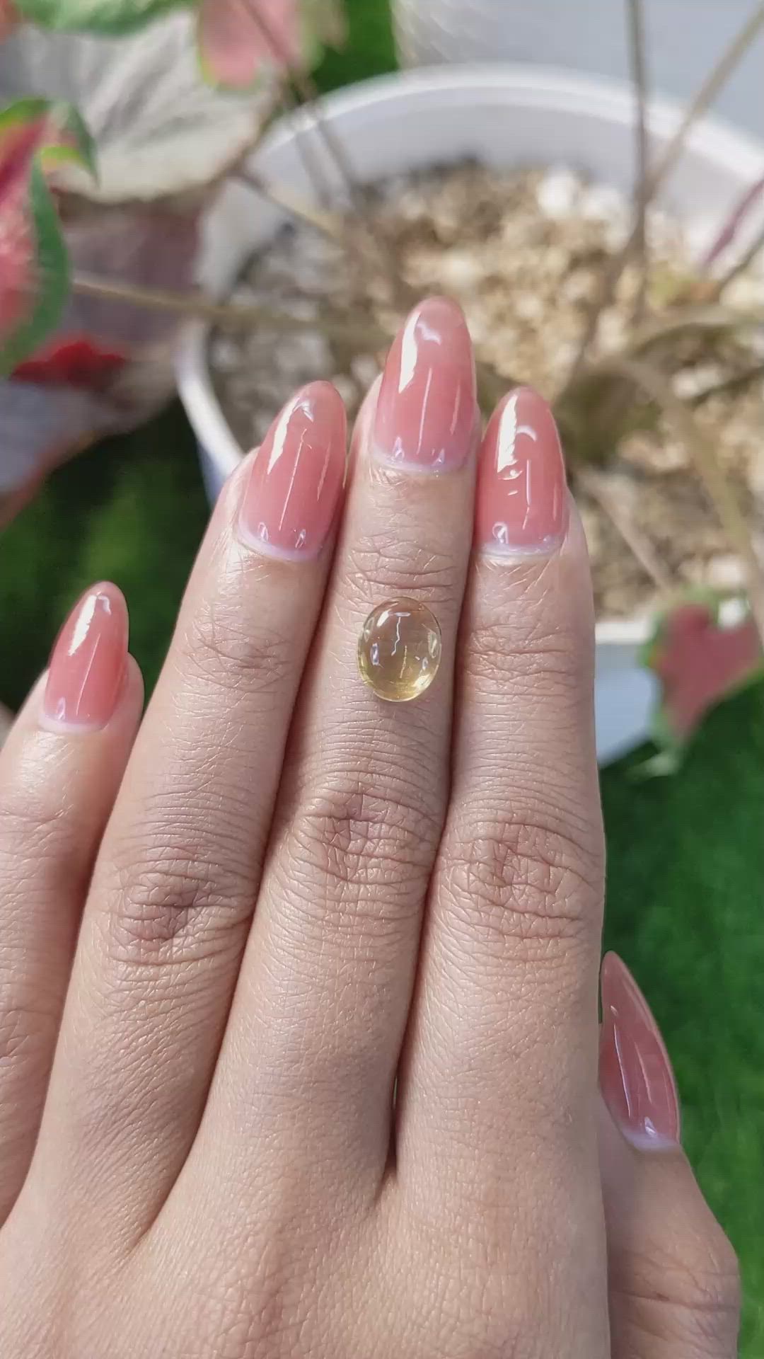 2.50 Ct. Yellow Cabochon Citrine from Ceylon (Sri Lanka) Size Video