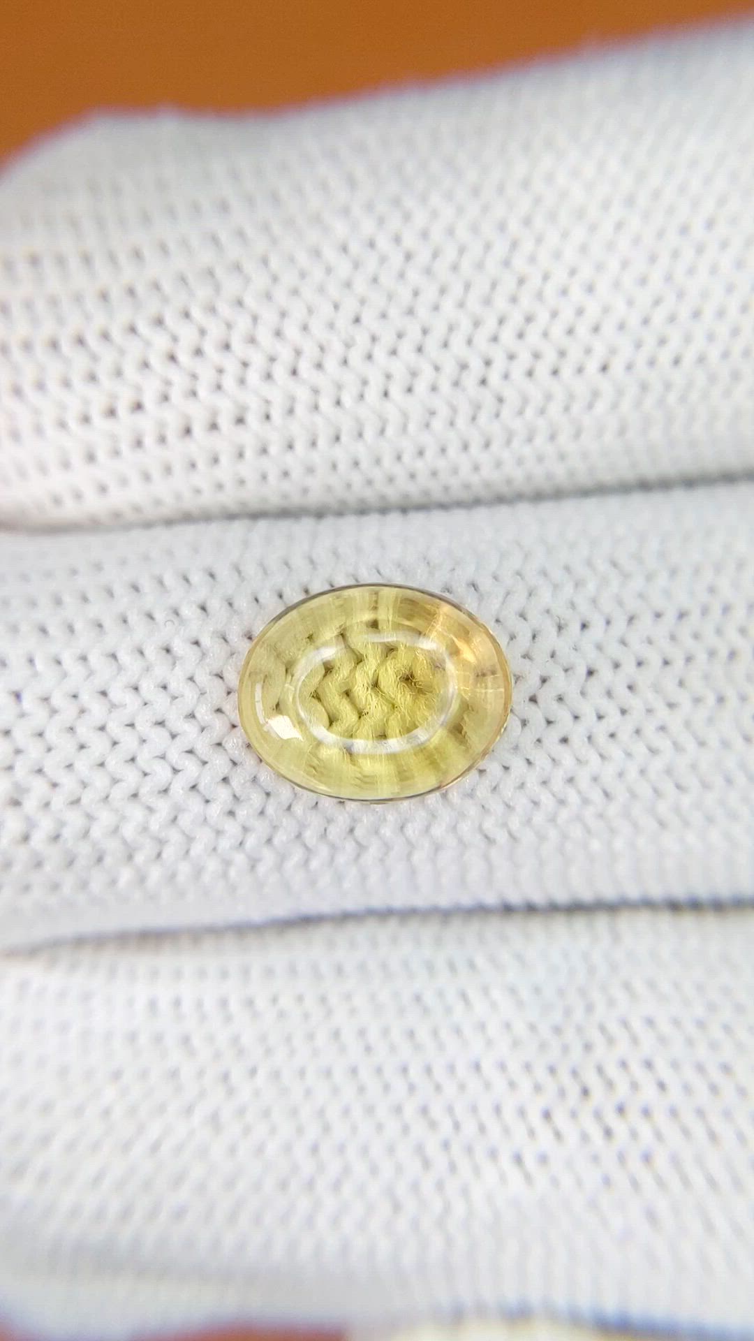 2.50 Ct. Yellow Cabochon Citrine from Ceylon (Sri Lanka) Size Video