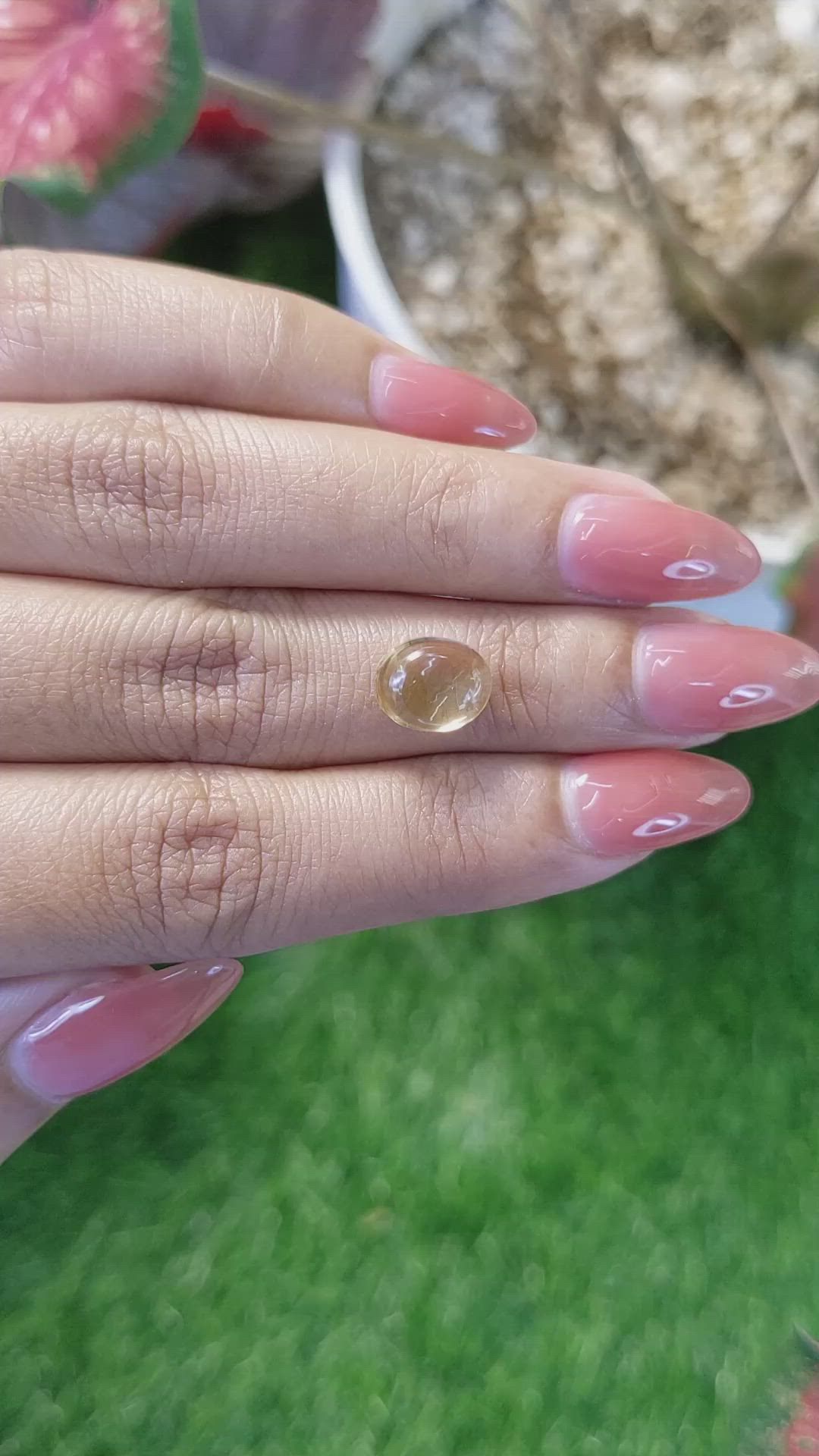 2.50 Ct. Yellow Cabochon Citrine from Ceylon (Sri Lanka) Size Video