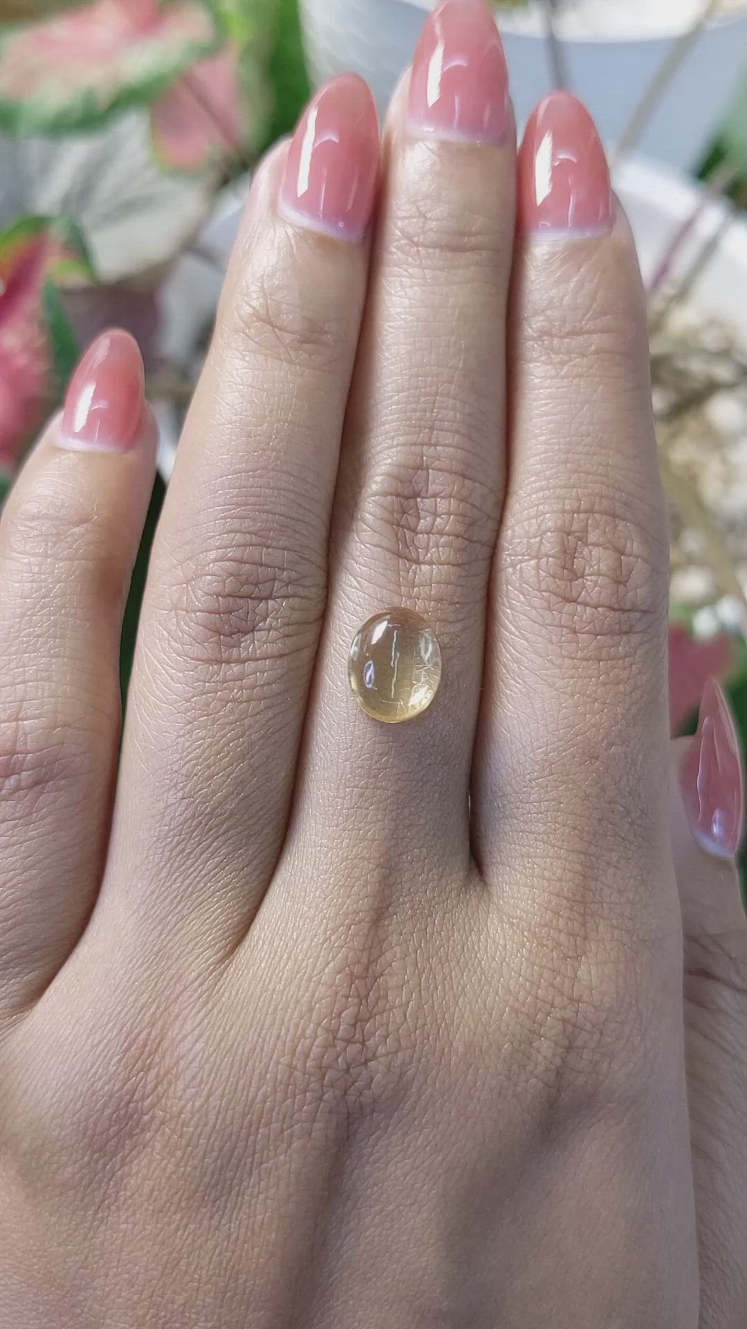 2.21 Ct. Yellow Cabochon Citrine from Ceylon (Sri Lanka) Size Video