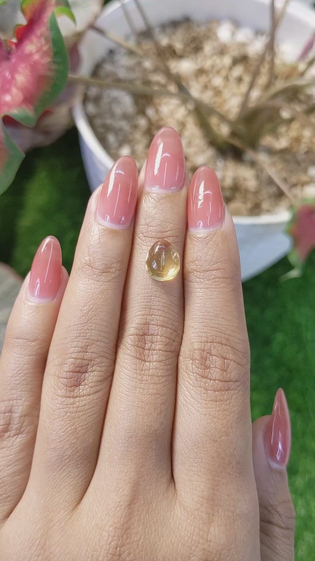 2.72 Ct. Yellow Cabochon Citrine from Ceylon (Sri Lanka) Size Video