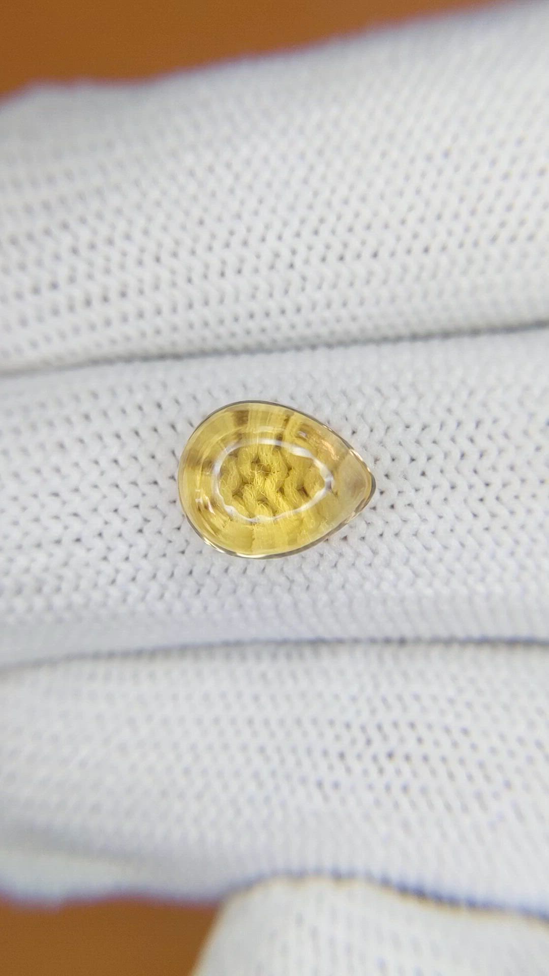 2.72 Ct. Yellow Cabochon Citrine from Ceylon (Sri Lanka) Size Video