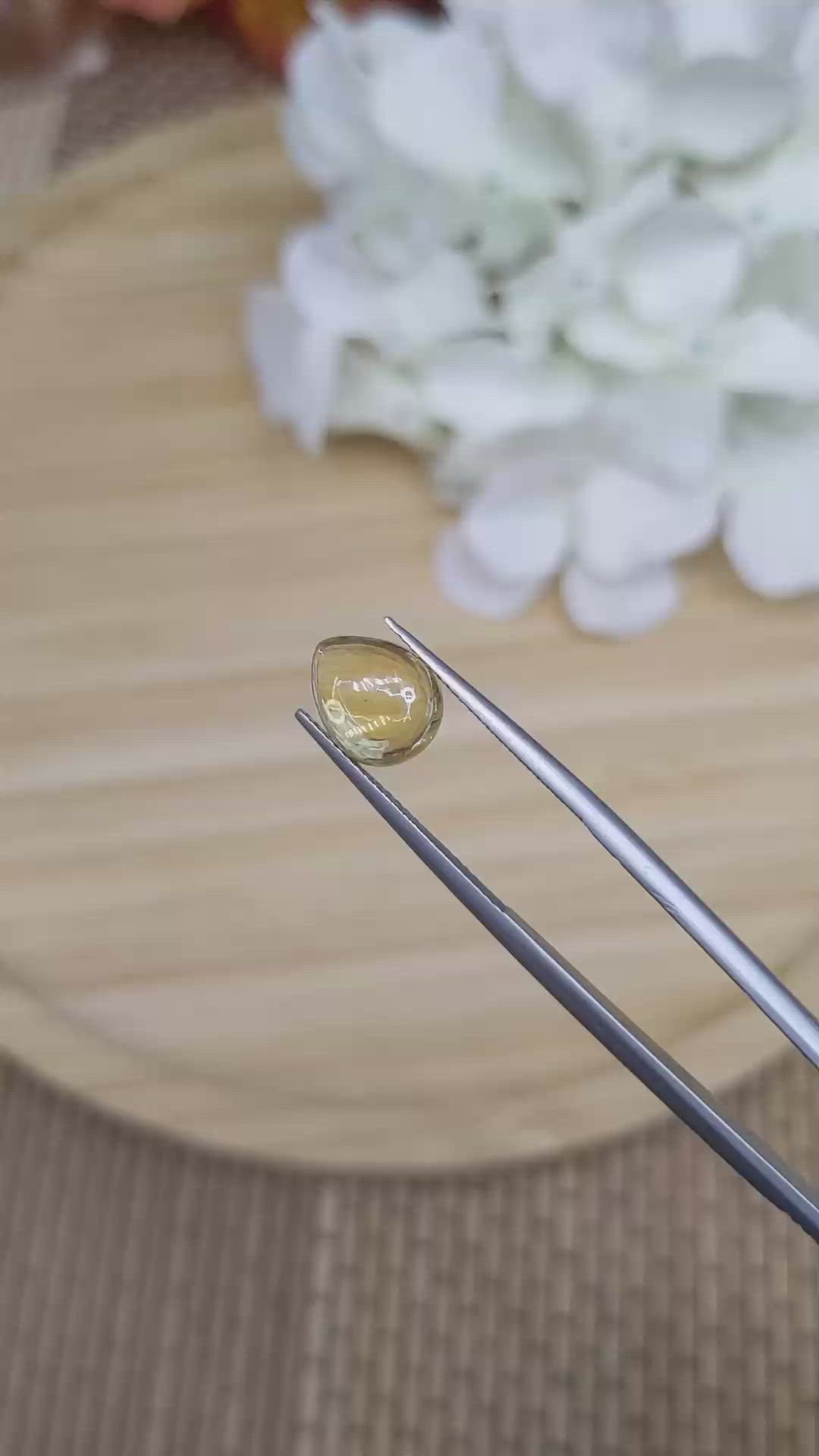 2.72 Ct. Yellow Cabochon Citrine from Ceylon (Sri Lanka) Size Video