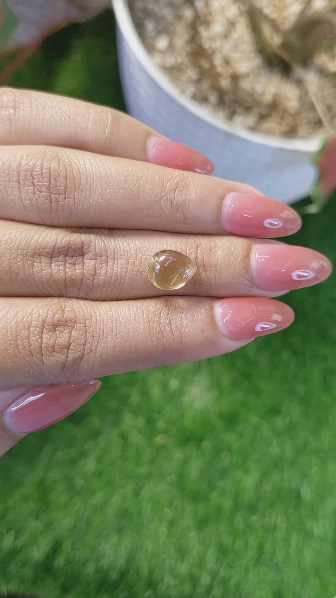 2.72 Ct. Yellow Cabochon Citrine from Ceylon (Sri Lanka) Size Video
