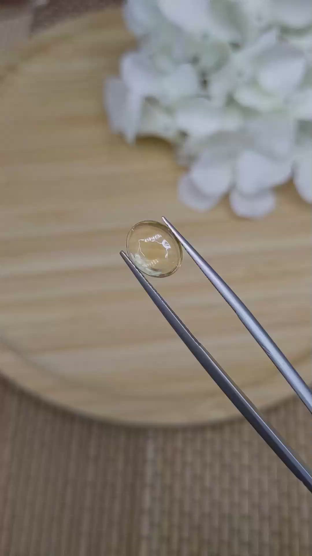 2.30 Ct. Yellow Cabochon Citrine from Ceylon (Sri Lanka) Size Video
