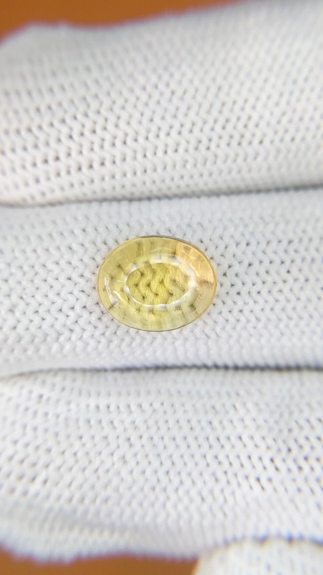 2.30 Ct. Yellow Cabochon Citrine from Ceylon (Sri Lanka) Size Video