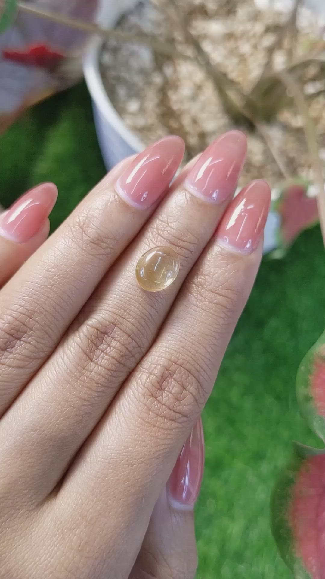 2.30 Ct. Yellow Cabochon Citrine from Ceylon (Sri Lanka) Size Video