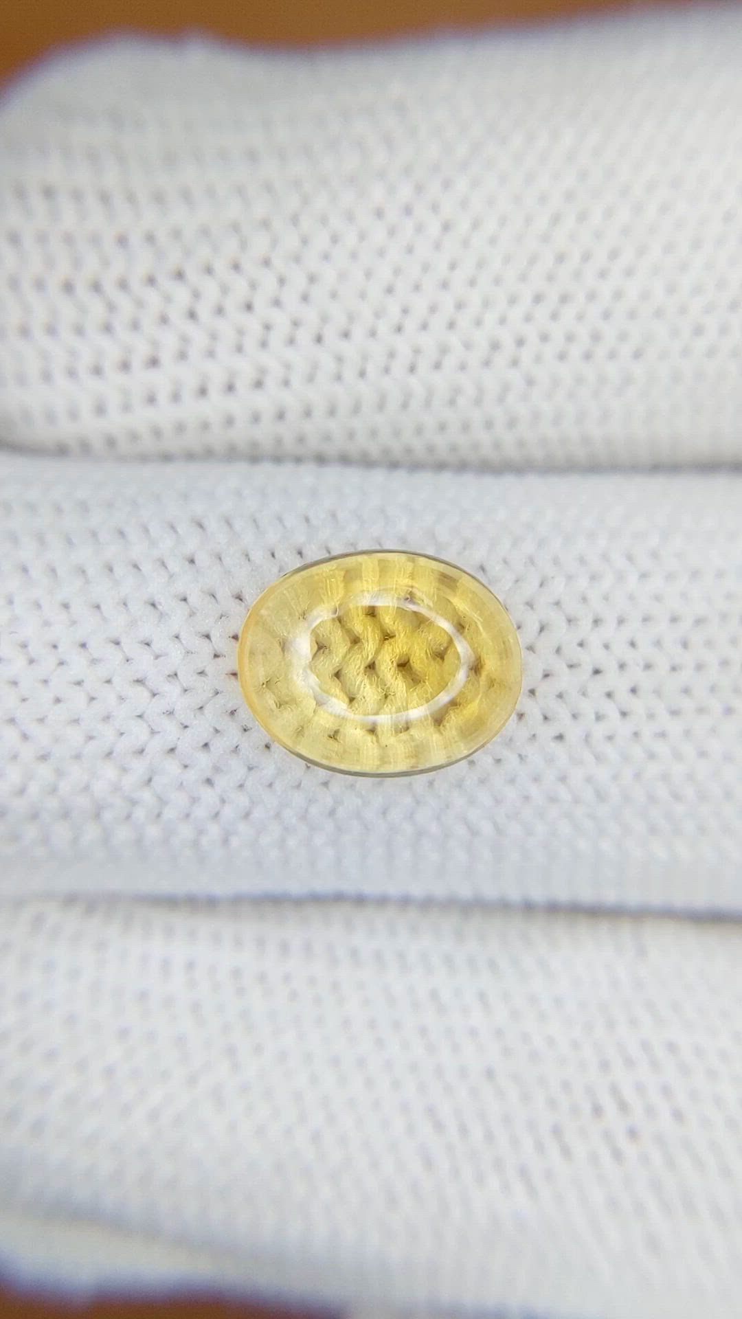 2.32 Ct. Yellow Cabochon Citrine from Ceylon (Sri Lanka) Size Video