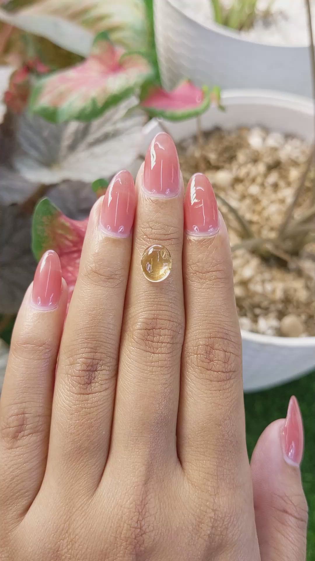 2.32 Ct. Yellow Cabochon Citrine from Ceylon (Sri Lanka) Size Video