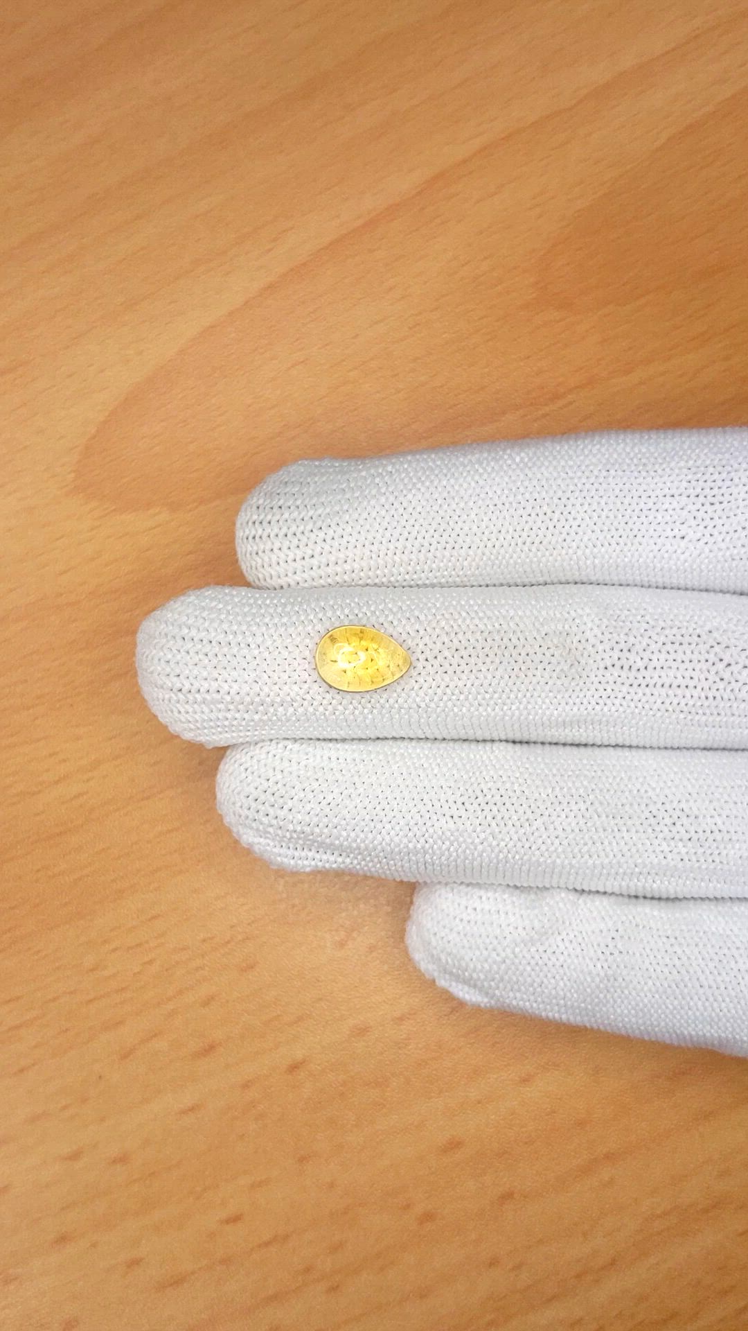 2.16 Ct. Yellow Cabochon Citrine from Ceylon (Sri Lanka) Size Video