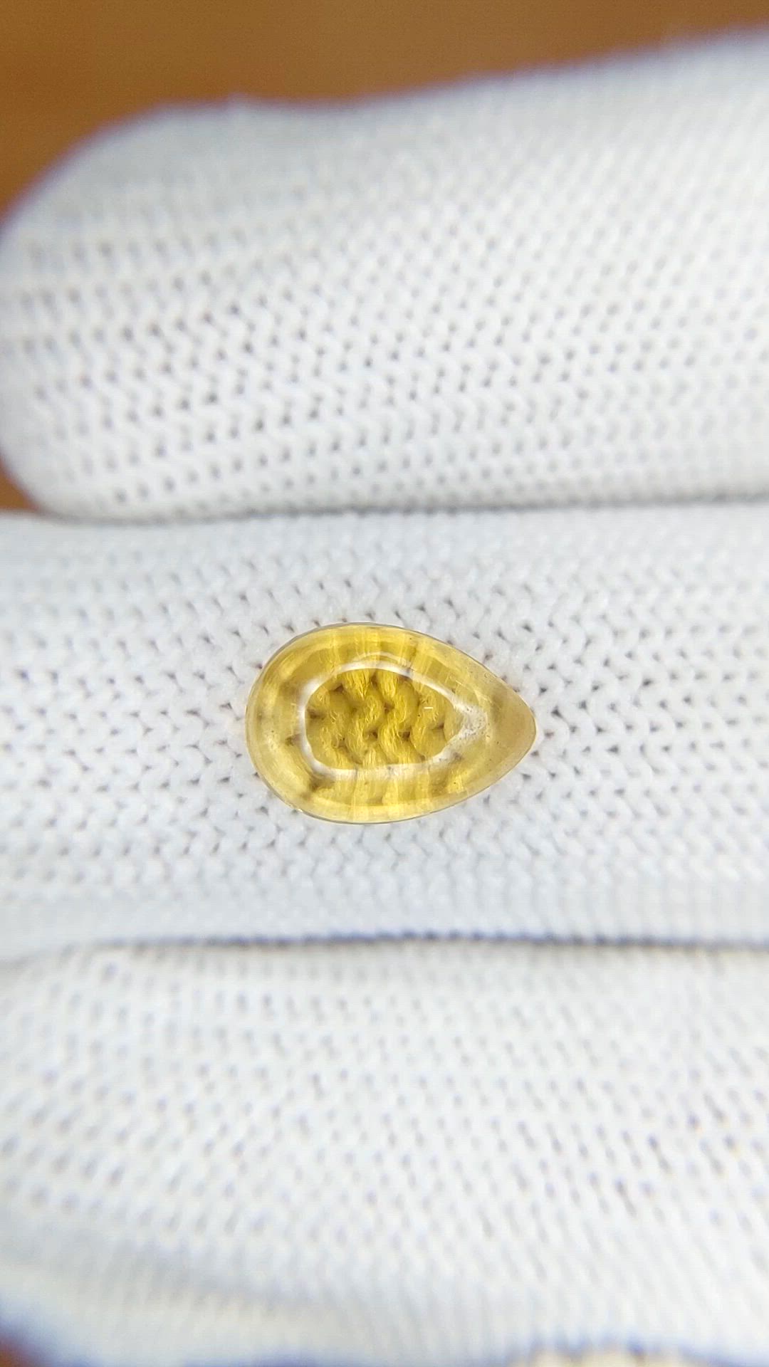 2.16 Ct. Yellow Cabochon Citrine from Ceylon (Sri Lanka) Size Video