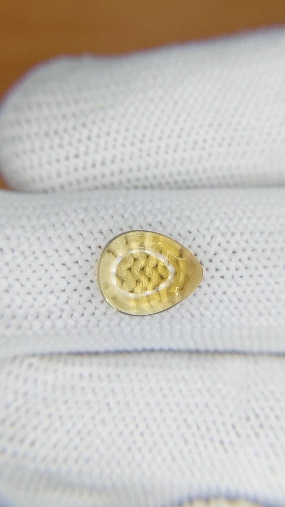2.55 Ct. Yellow Cabochon Citrine from Ceylon (Sri Lanka) Size Video