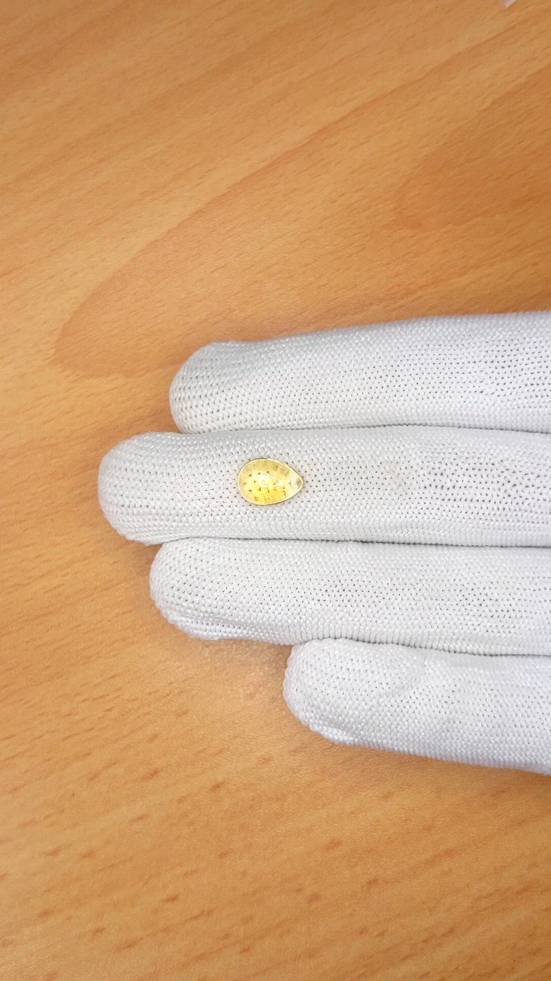 2.06 Ct. Yellow Cabochon Citrine from Ceylon (Sri Lanka) Size Video