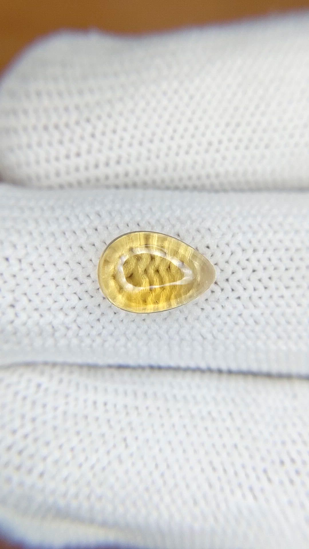 2.06 Ct. Yellow Cabochon Citrine from Ceylon (Sri Lanka) Size Video