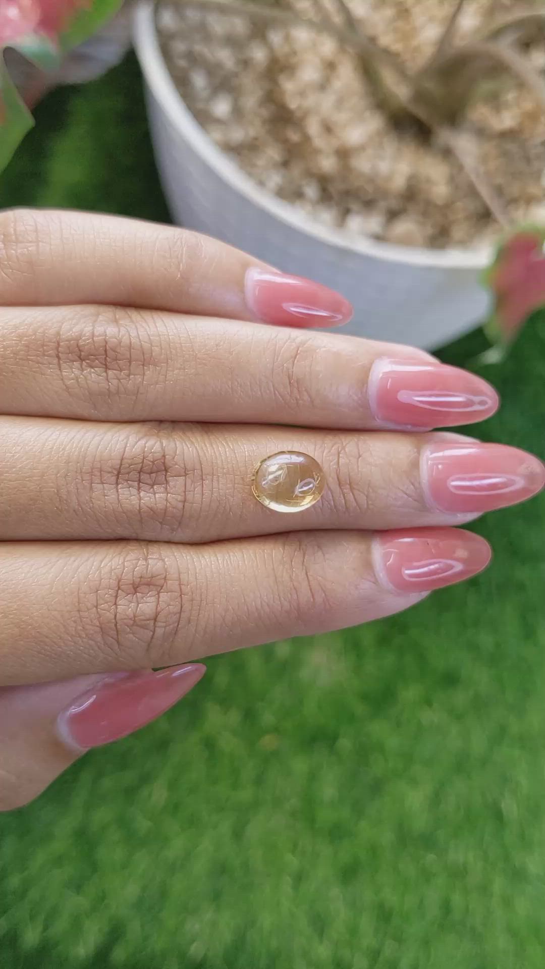 2.30 Ct. Yellow Cabochon Citrine from Ceylon (Sri Lanka) Size Video