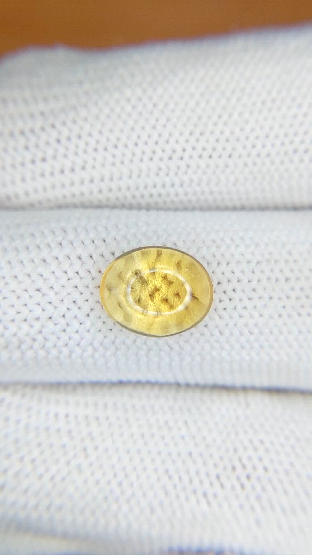 2.30 Ct. Yellow Cabochon Citrine from Ceylon (Sri Lanka) Size Video