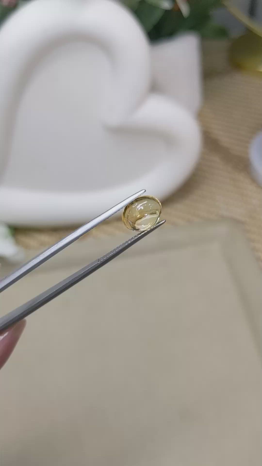 2.21 Ct. Yellow Cabochon Citrine from Ceylon (Sri Lanka) Size Video