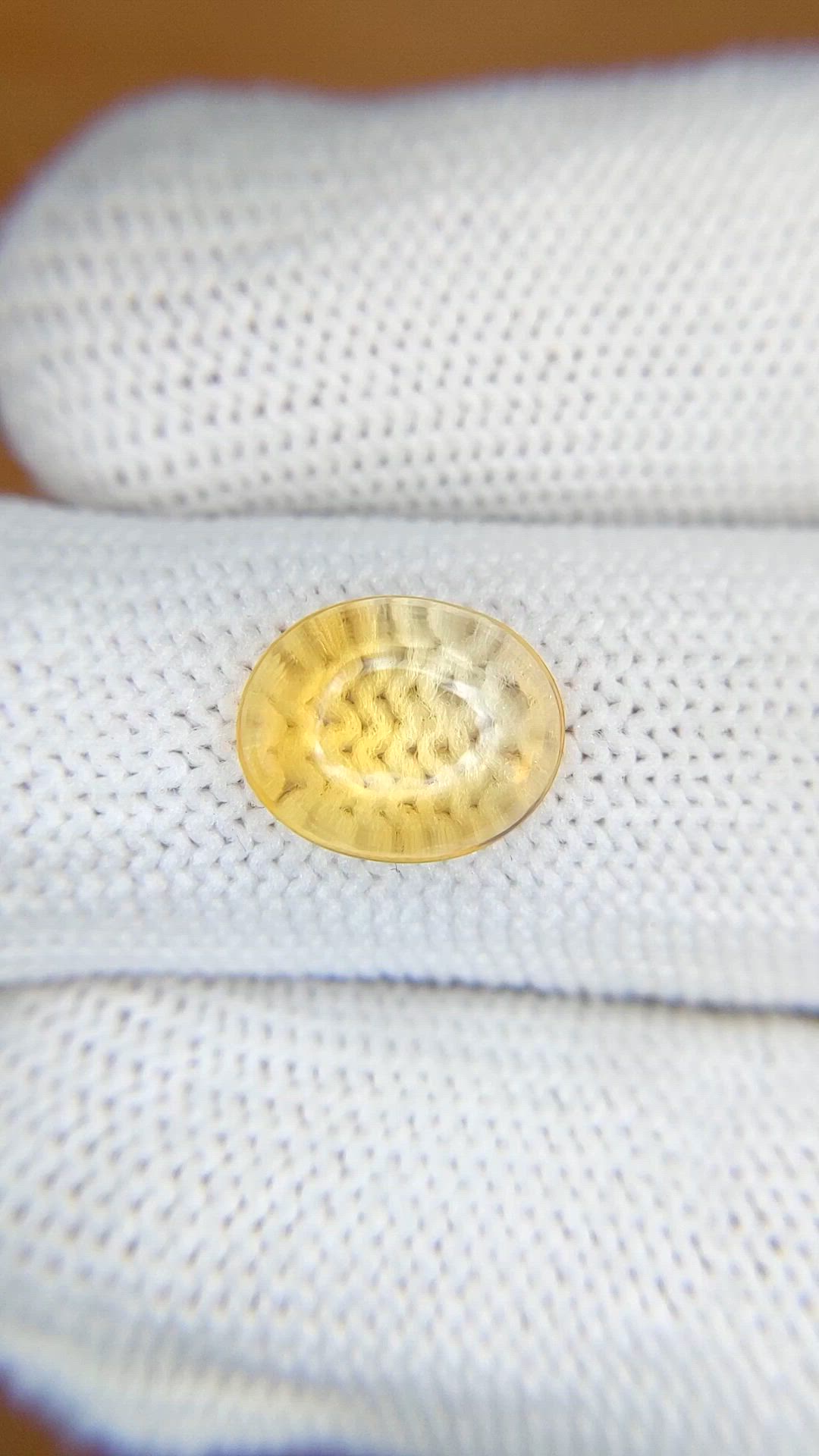 2.49 Ct. Yellow Cabochon Citrine from Ceylon (Sri Lanka) Size Video