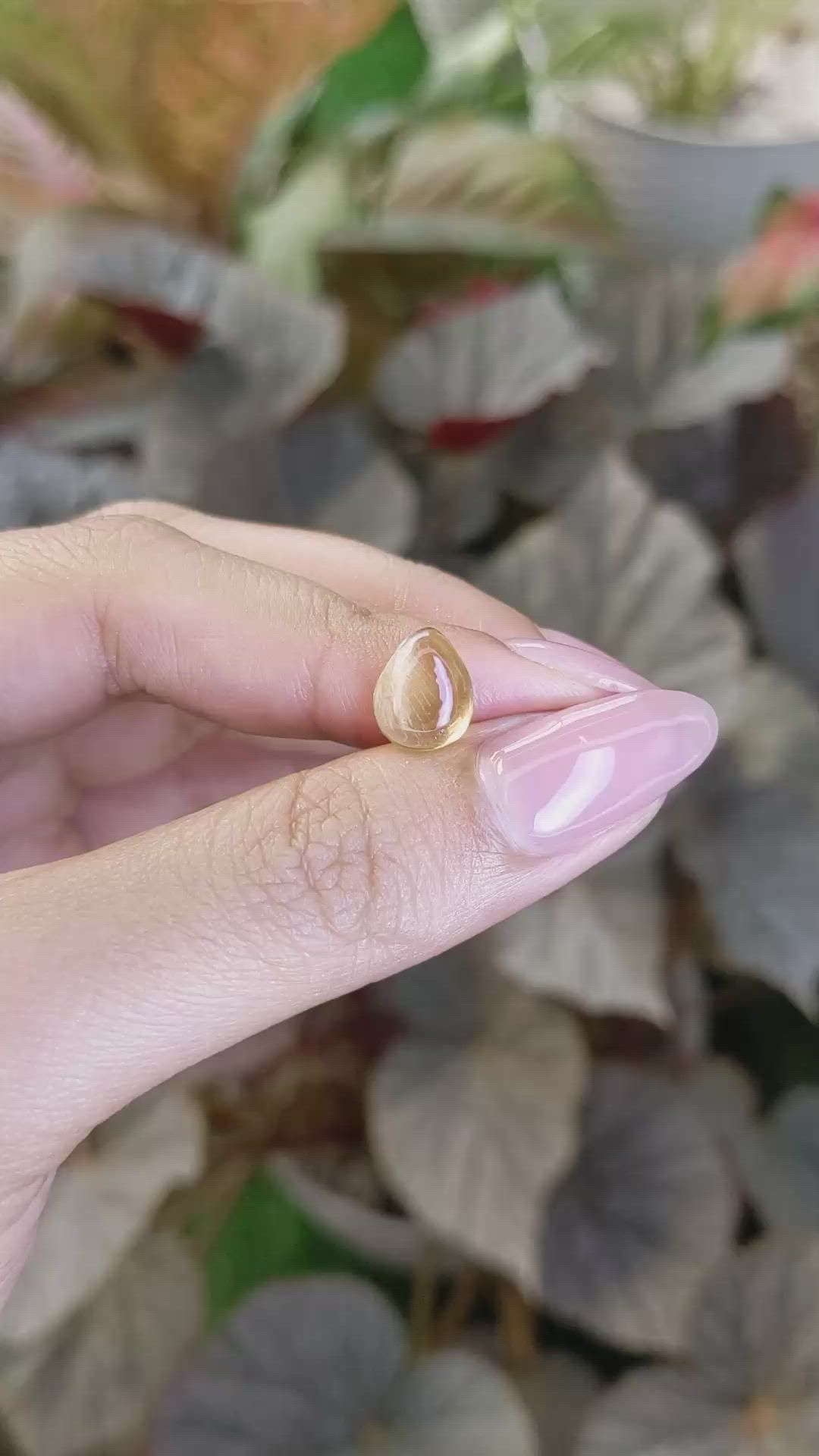 2.43 Ct. Yellow Cabochon Citrine from Ceylon (Sri Lanka) Size Video