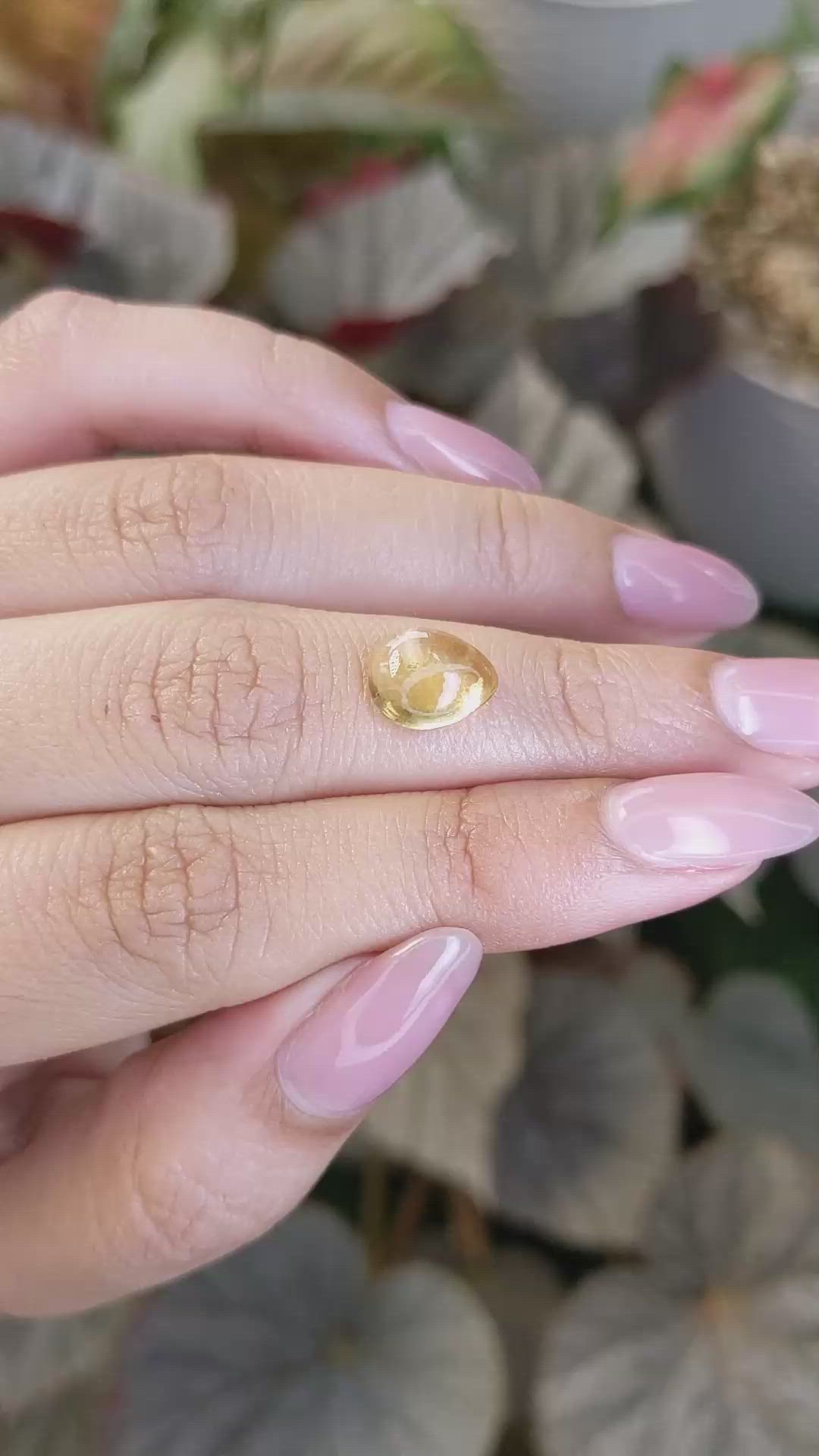 2.43 Ct. Yellow Cabochon Citrine from Ceylon (Sri Lanka) Size Video