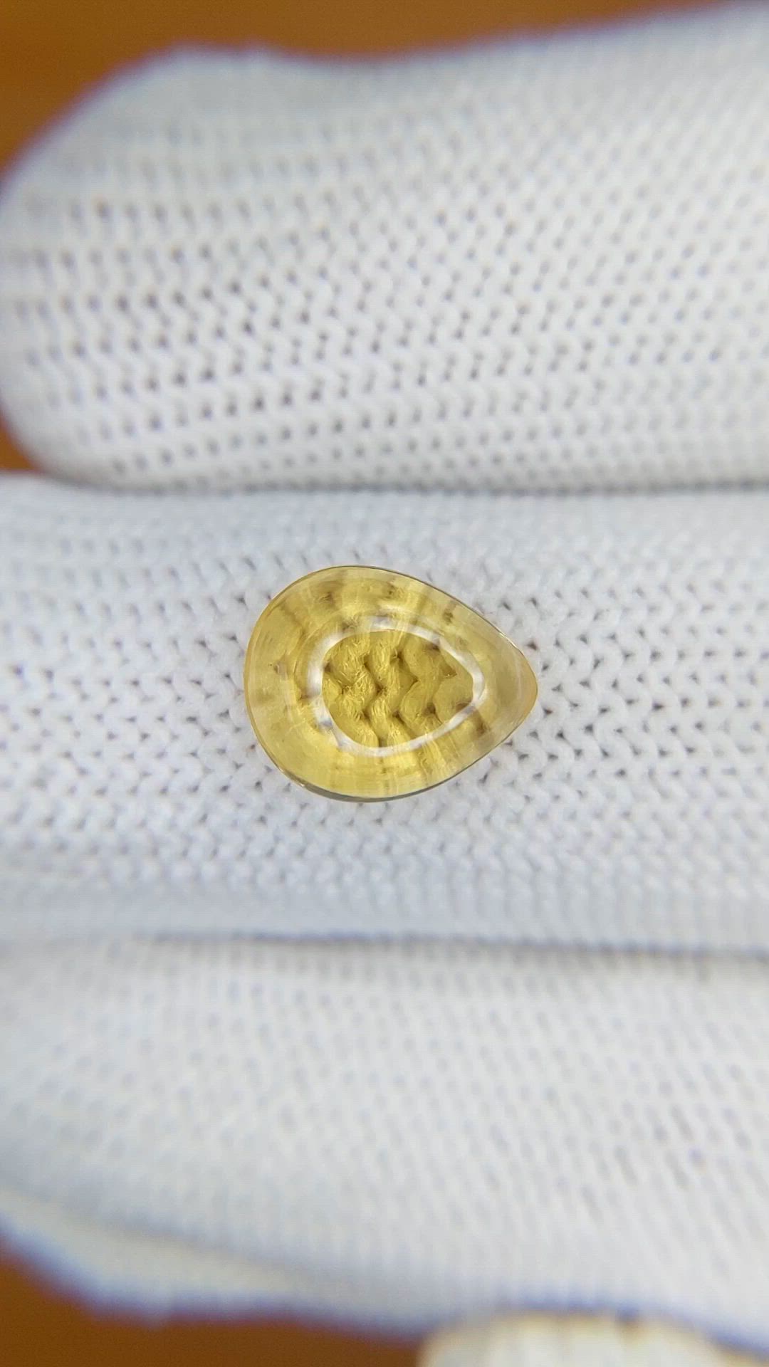 2.43 Ct. Yellow Cabochon Citrine from Ceylon (Sri Lanka) Size Video