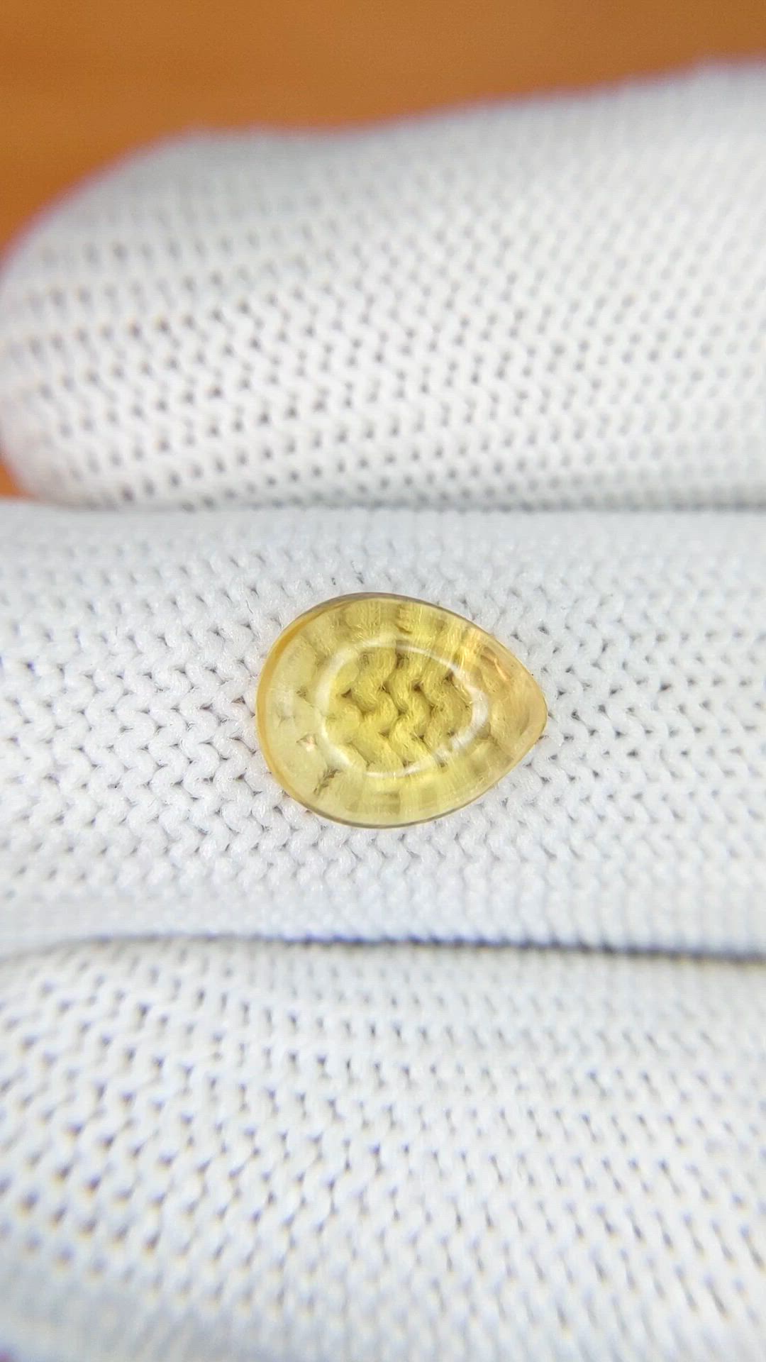 2.28 Ct. Yellow Cabochon Citrine from Ceylon (Sri Lanka) Size Video