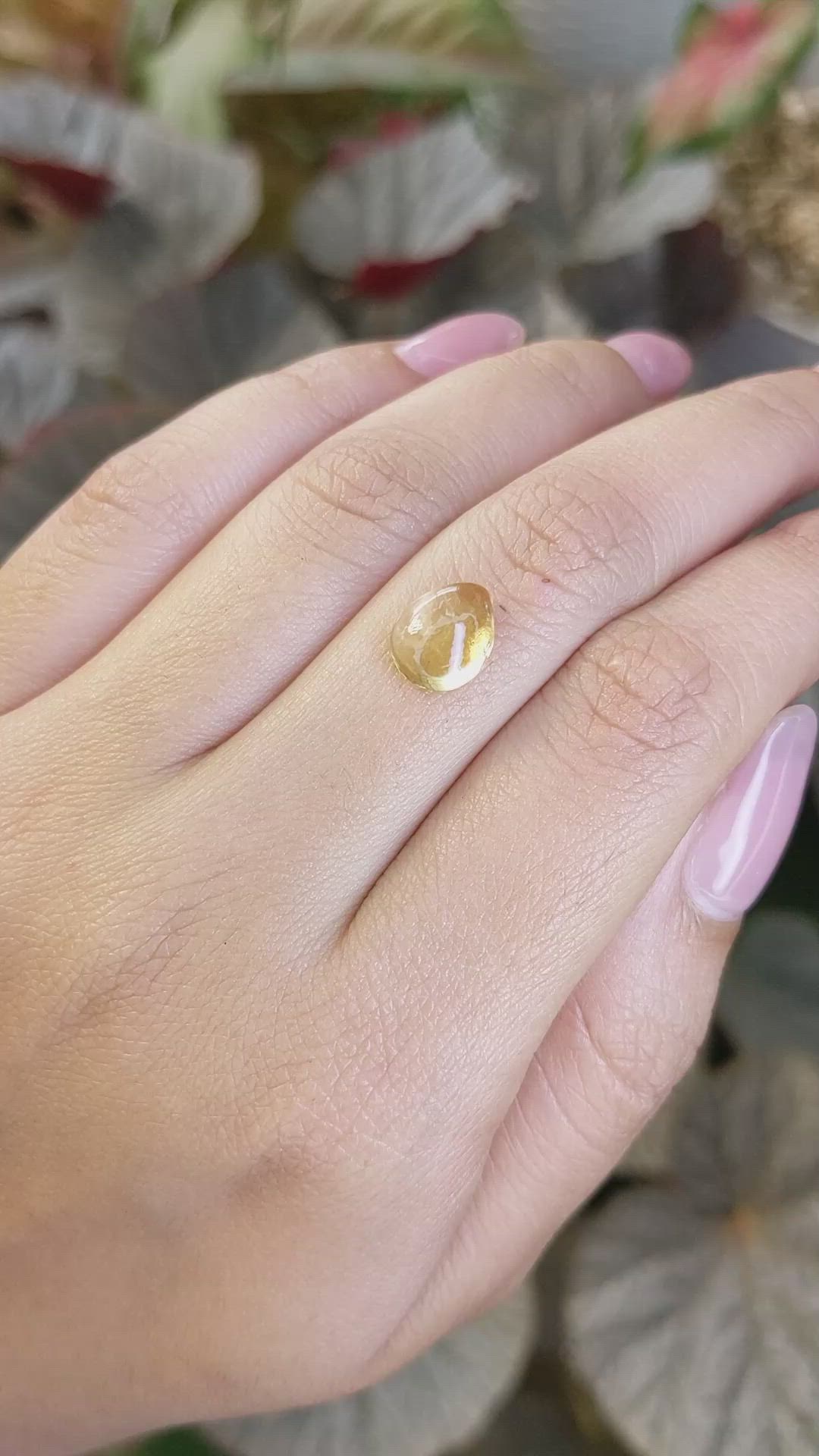 2.25 Ct. Yellow Cabochon Citrine from Ceylon (Sri Lanka) Size Video
