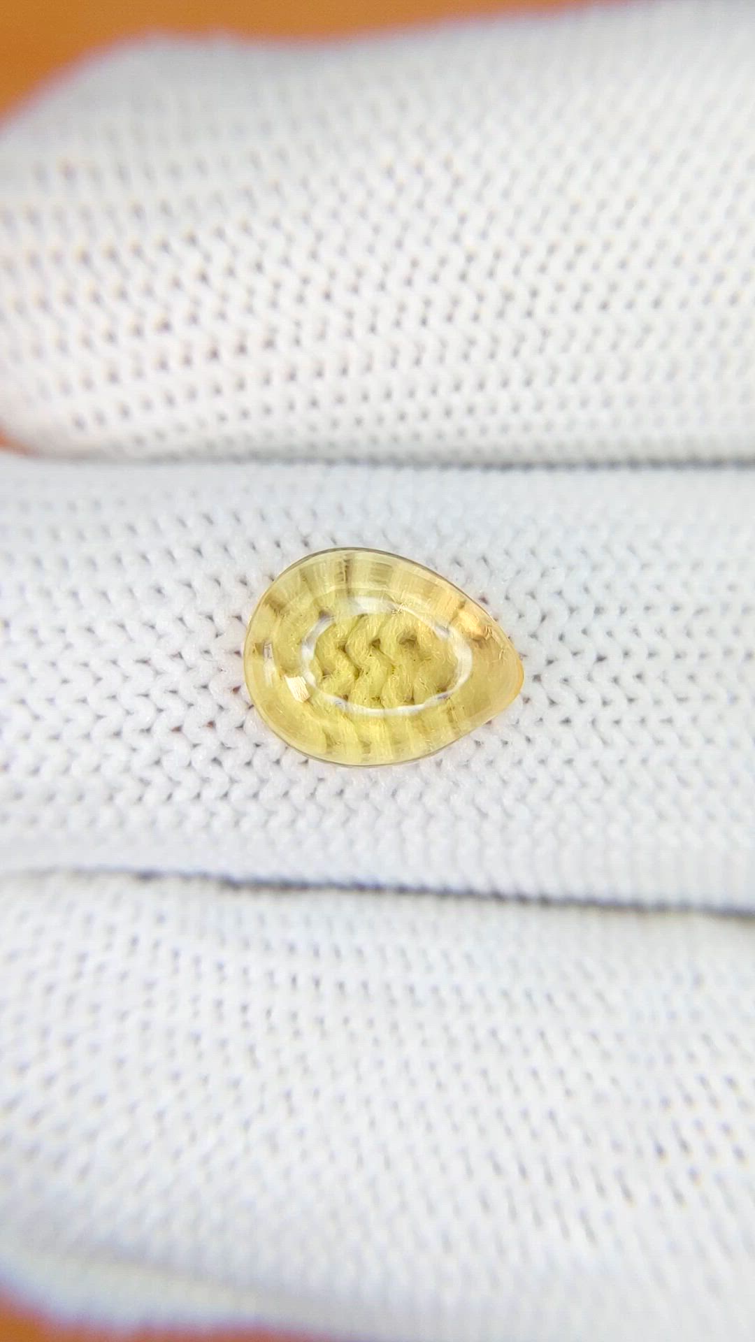 2.25 Ct. Yellow Cabochon Citrine from Ceylon (Sri Lanka) Size Video