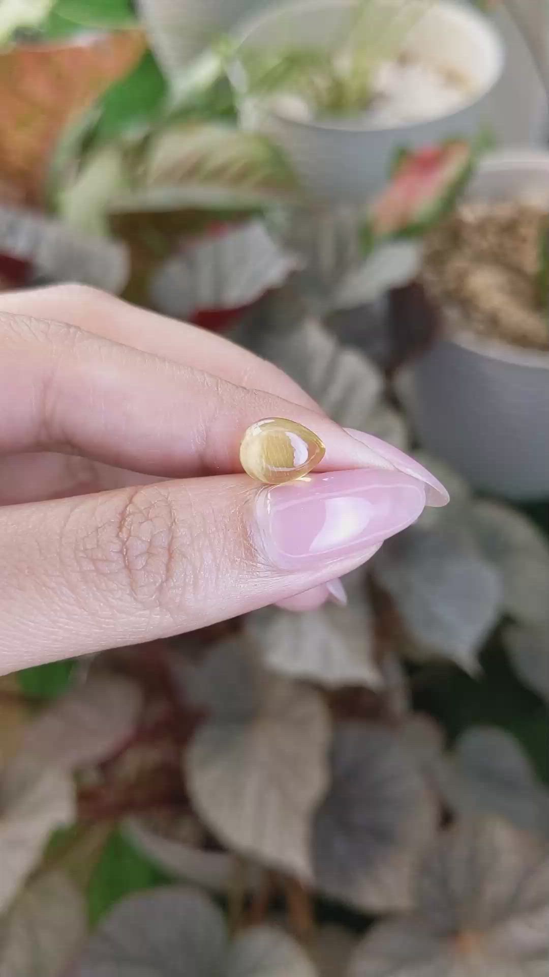 2.25 Ct. Yellow Cabochon Citrine from Ceylon (Sri Lanka) Size Video