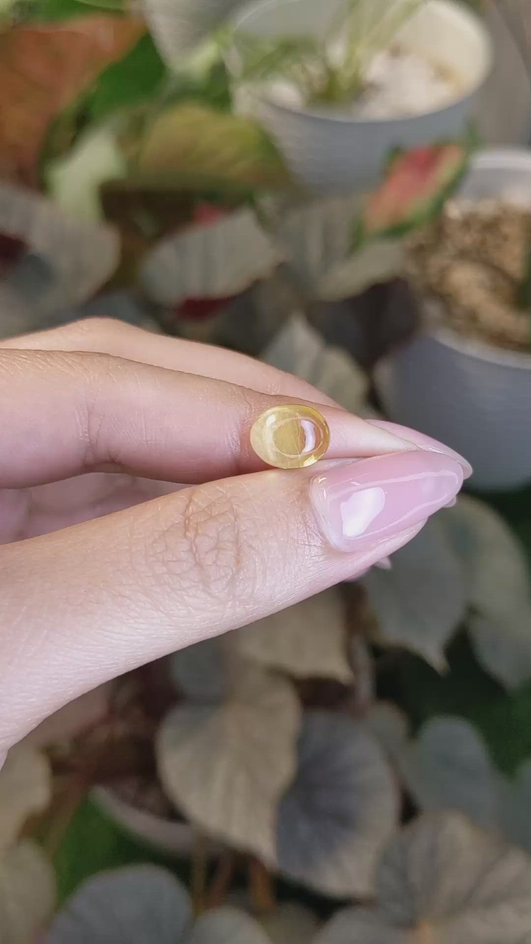 2.57 Ct. Yellow Cabochon Citrine from Ceylon (Sri Lanka) Size Video