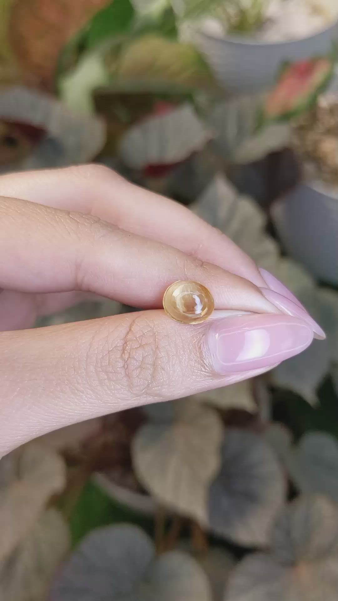 1.86 Ct. Yellow Cabochon Citrine from Ceylon (Sri Lanka) Size Video