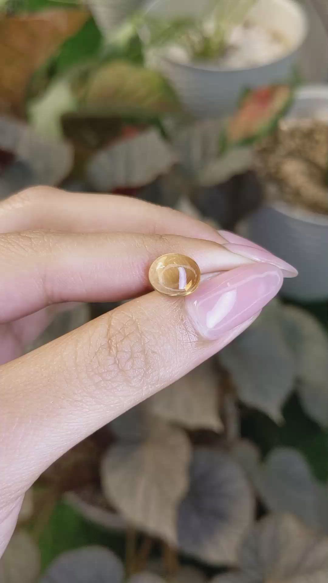 2.46 Ct. Yellow Cabochon Citrine from Ceylon (Sri Lanka) Size Video