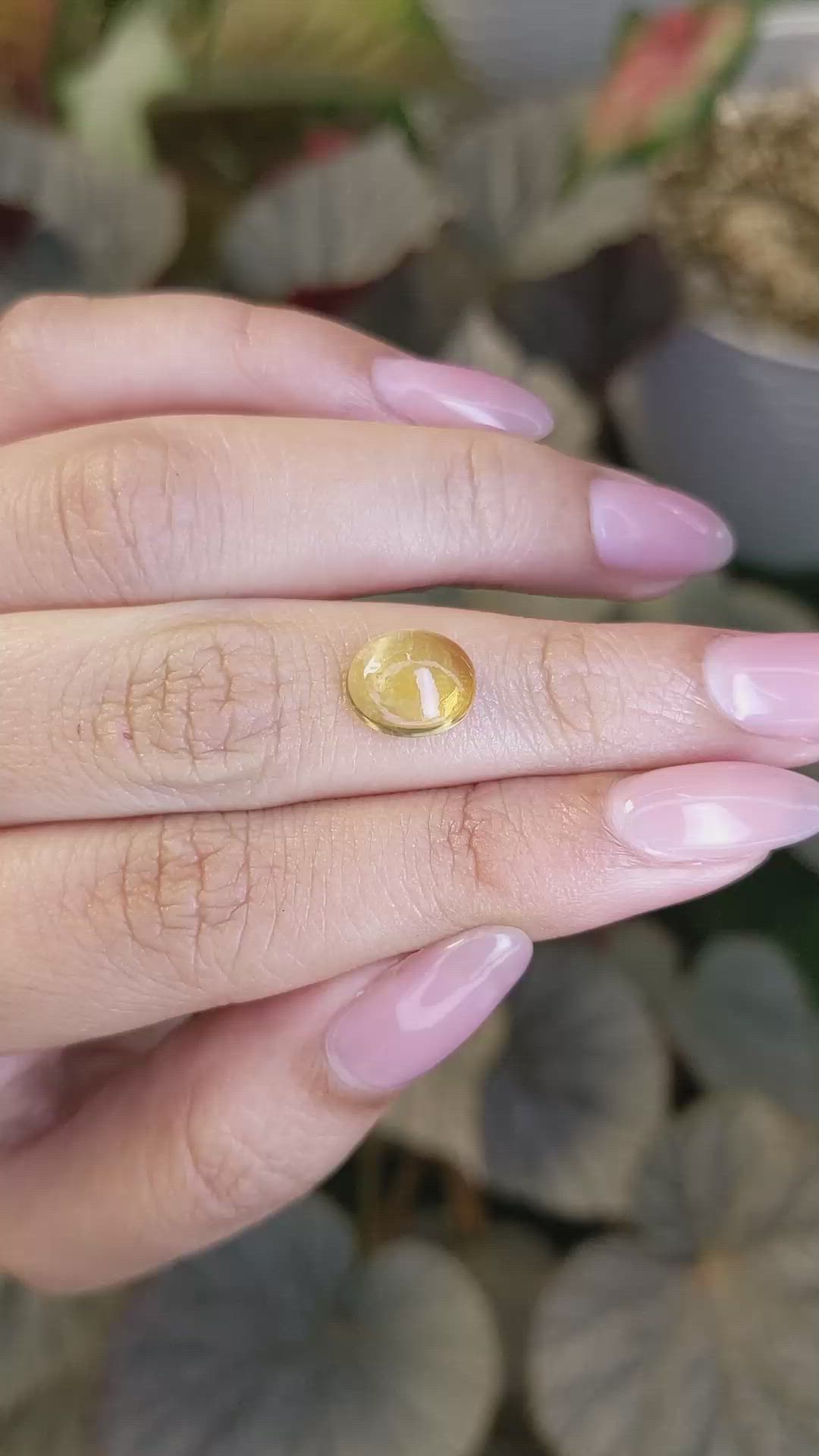 2.46 Ct. Yellow Cabochon Citrine from Ceylon (Sri Lanka) Size Video