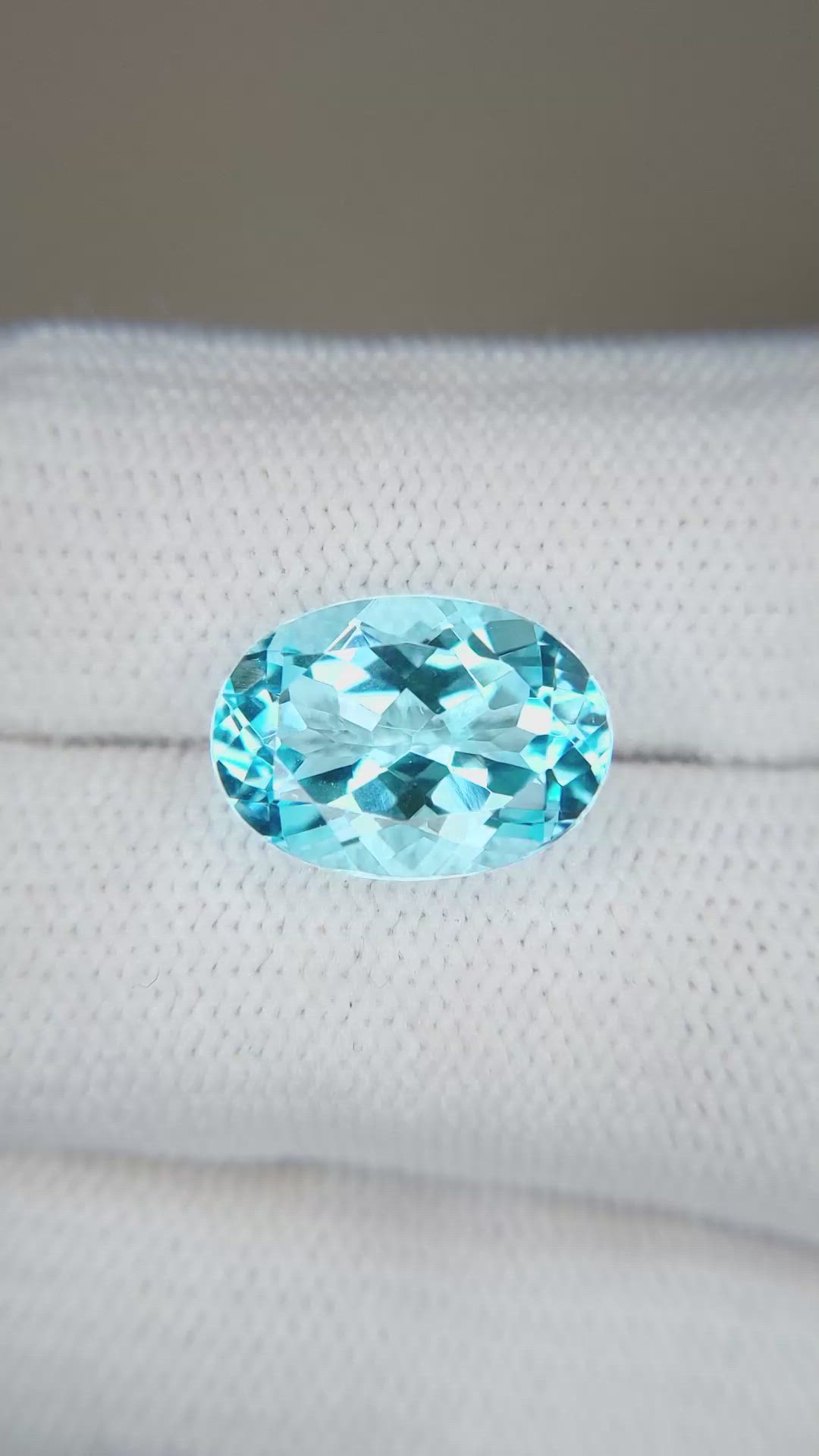 7.36 Ct. Sky Blue Topaz from Brazil Size Video