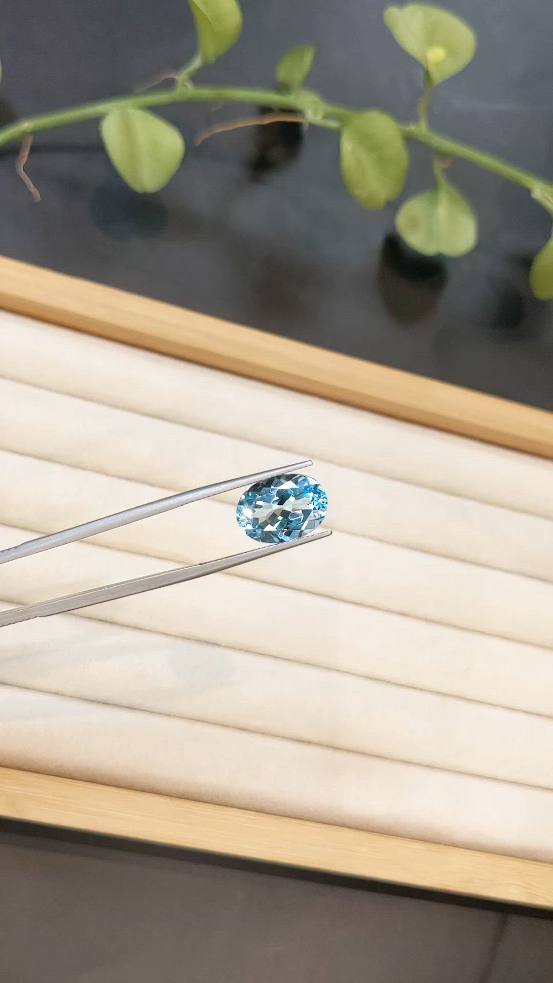 7.36 Ct. Sky Blue Topaz from Brazil Size Video
