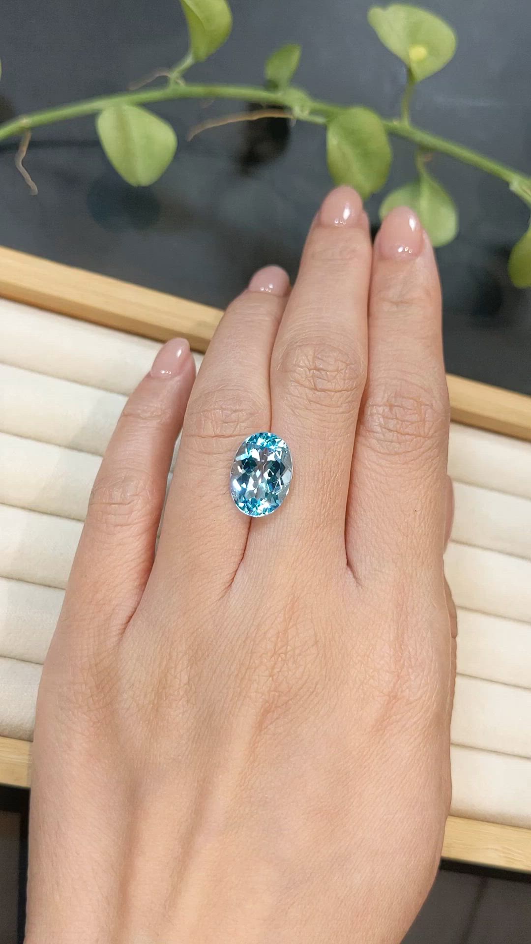 7.36 Ct. Sky Blue Topaz from Brazil Size Video