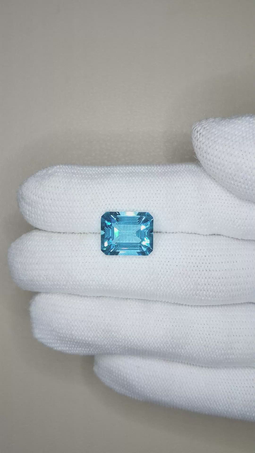6.58 Ct. Blue Topaz from Brazil Size Video