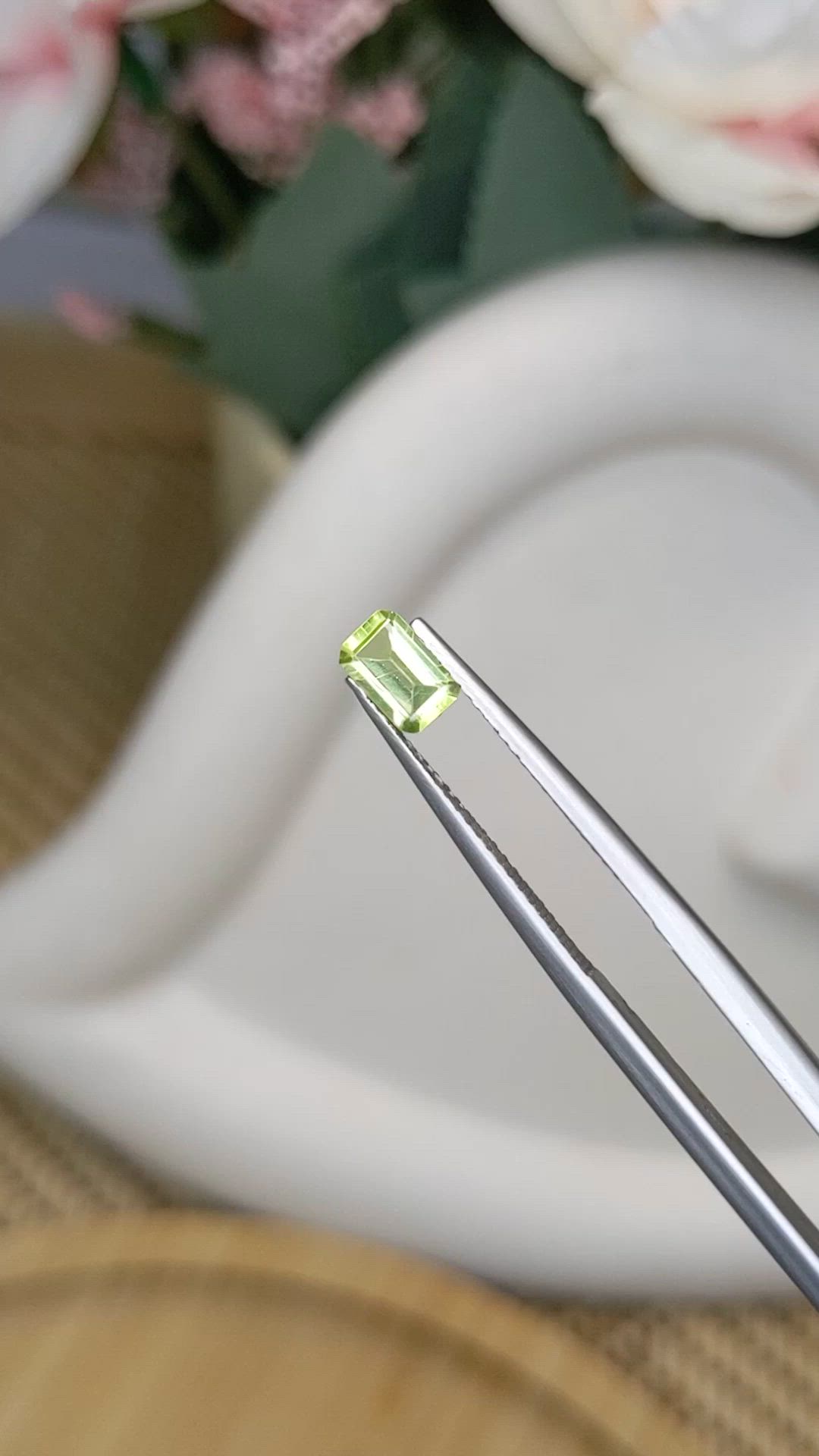 0.60 Ct. Yellowish Green Peridot from Ceylon (Sri Lanka) Size Video