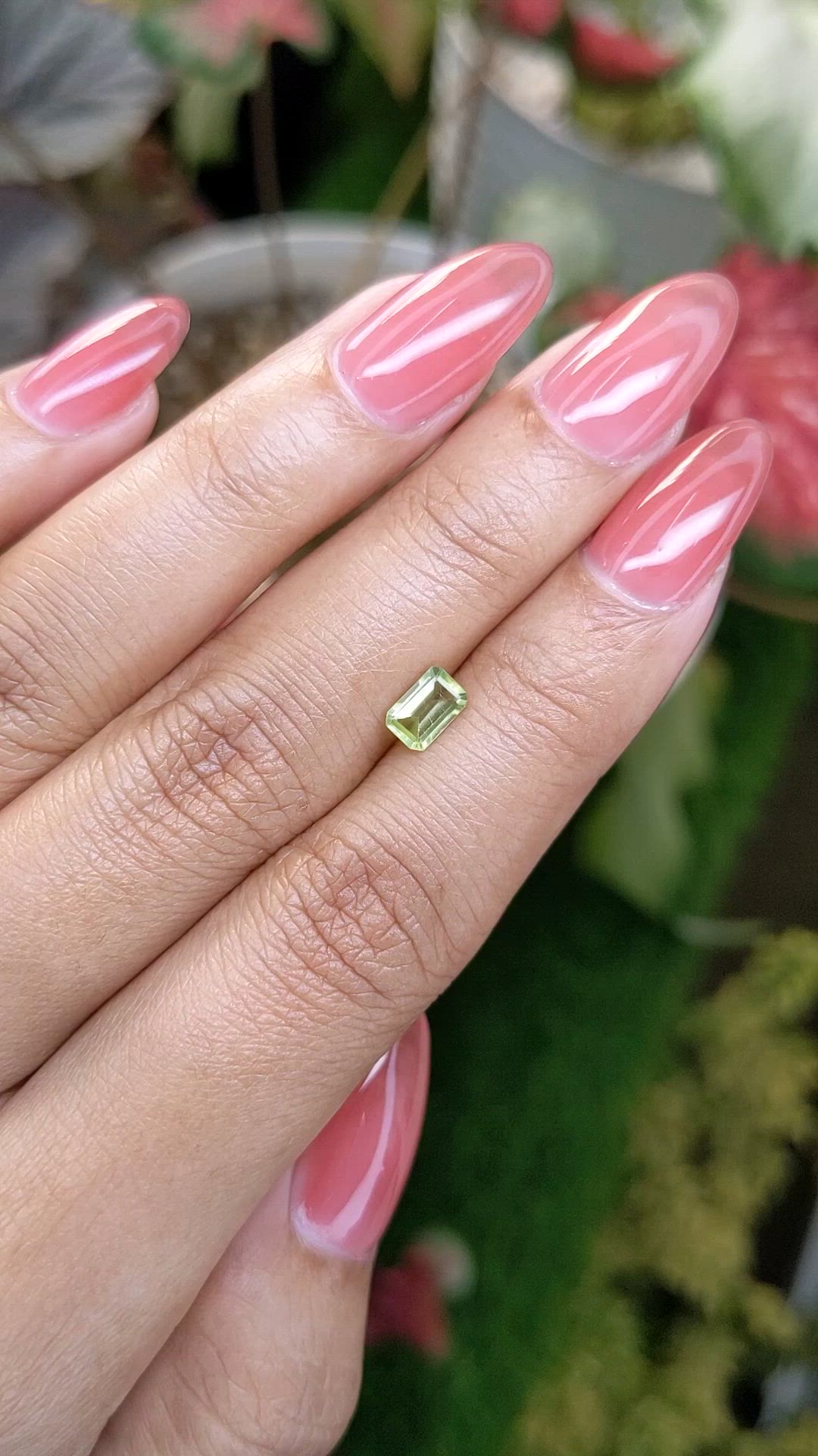 0.60 Ct. Yellowish Green Peridot from Ceylon (Sri Lanka) Size Video