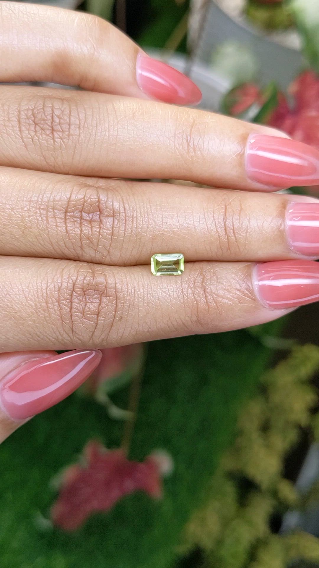 0.60 Ct. Yellowish Green Peridot from Ceylon (Sri Lanka) Size Video