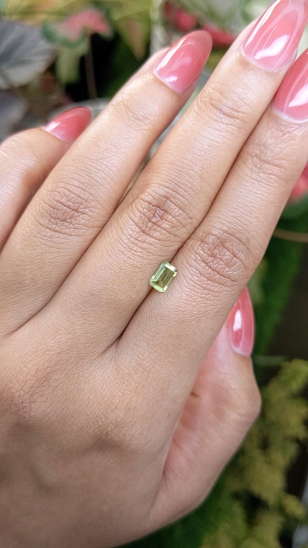 0.60 Ct. Yellowish Green Peridot from Ceylon (Sri Lanka) Size Video