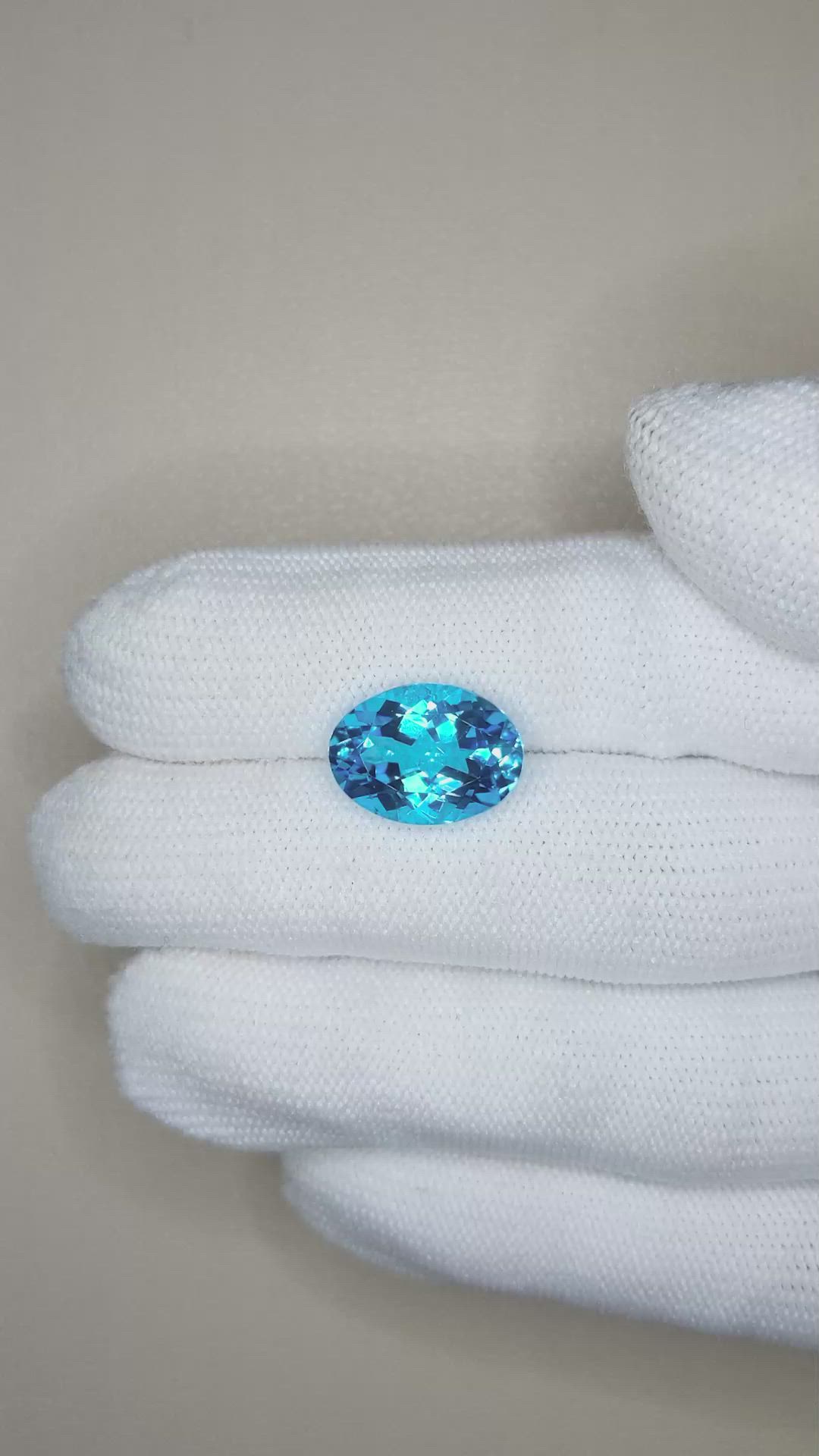 6.95 Ct. Blue Topaz from Brazil Size Video