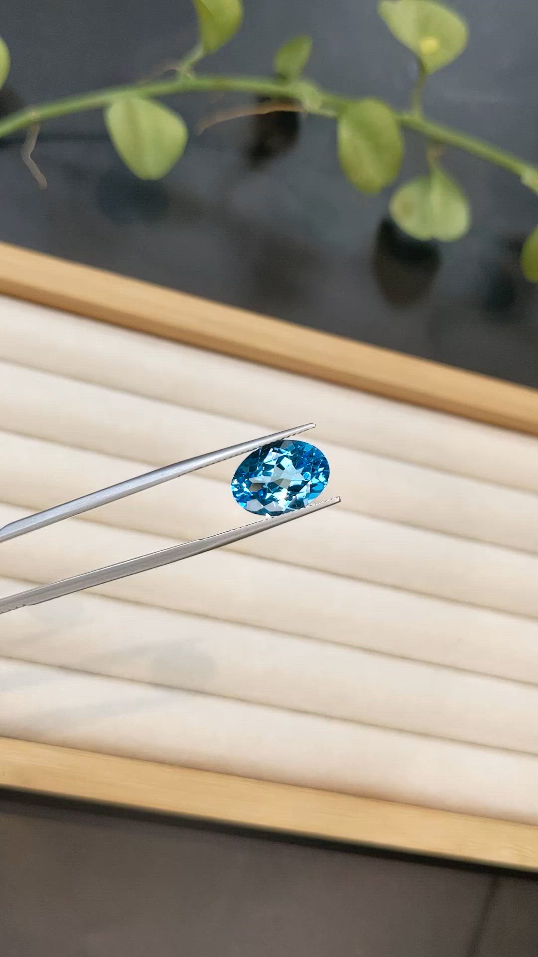 6.95 Ct. Blue Topaz from Brazil Size Video
