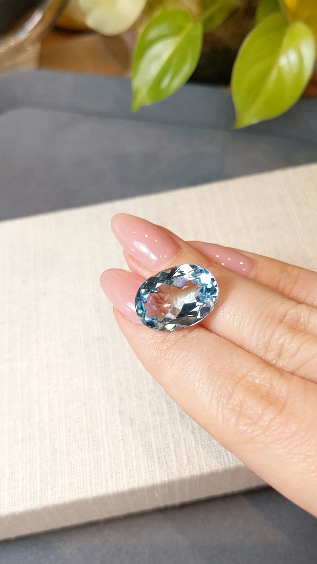 14.81 Ct. Blue Topaz from Brazil Size Video