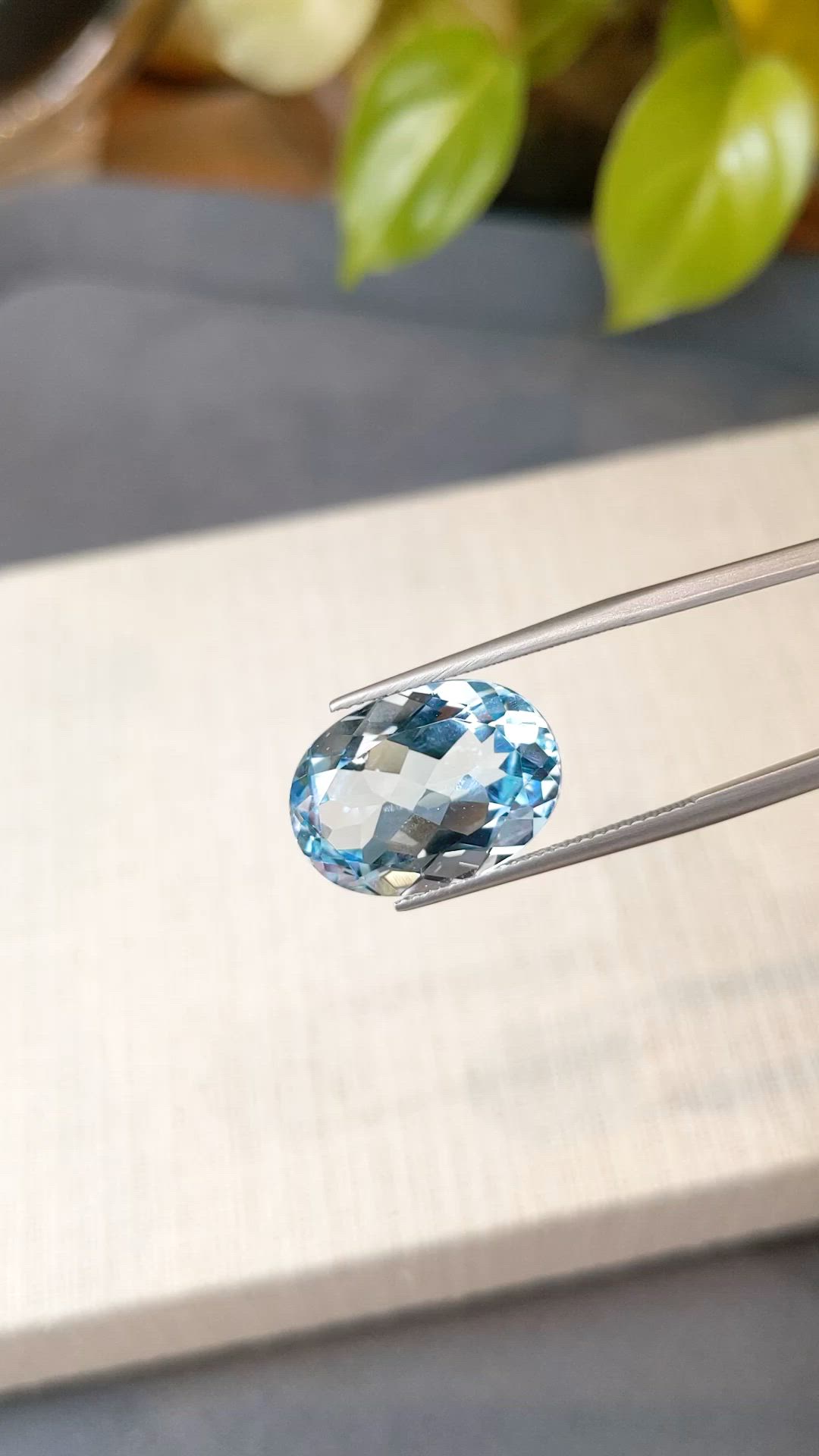14.81 Ct. Blue Topaz from Brazil Size Video