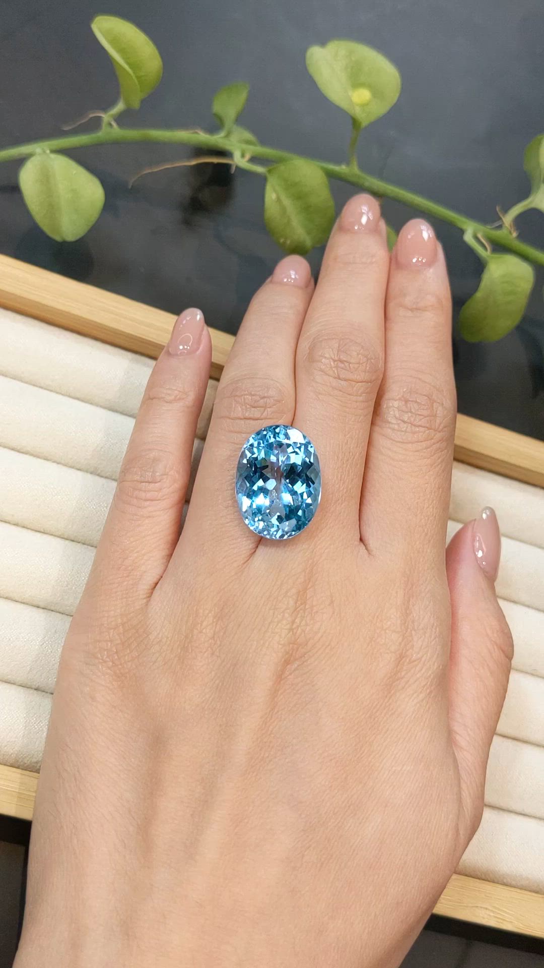 26.64 Ct. Blue Topaz from Brazil Size Video