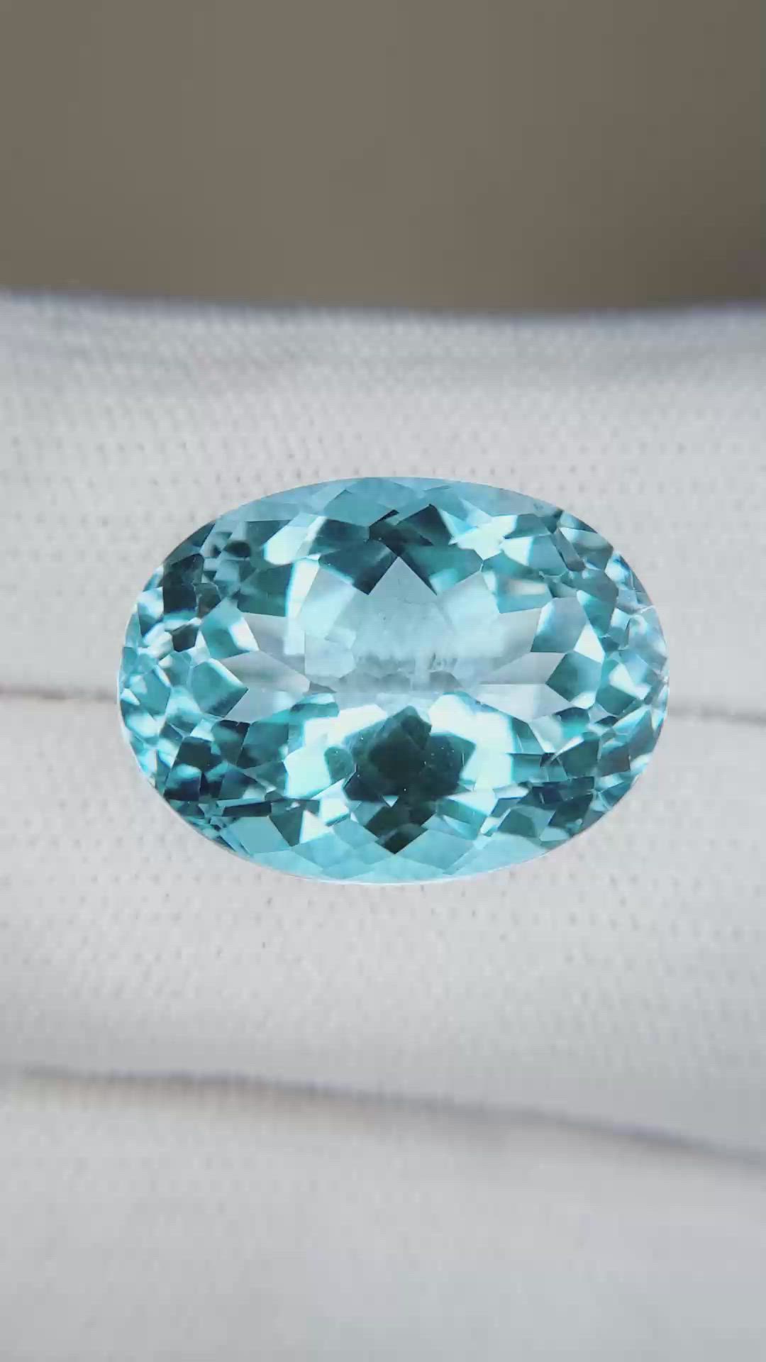 26.64 Ct. Blue Topaz from Brazil Size Video