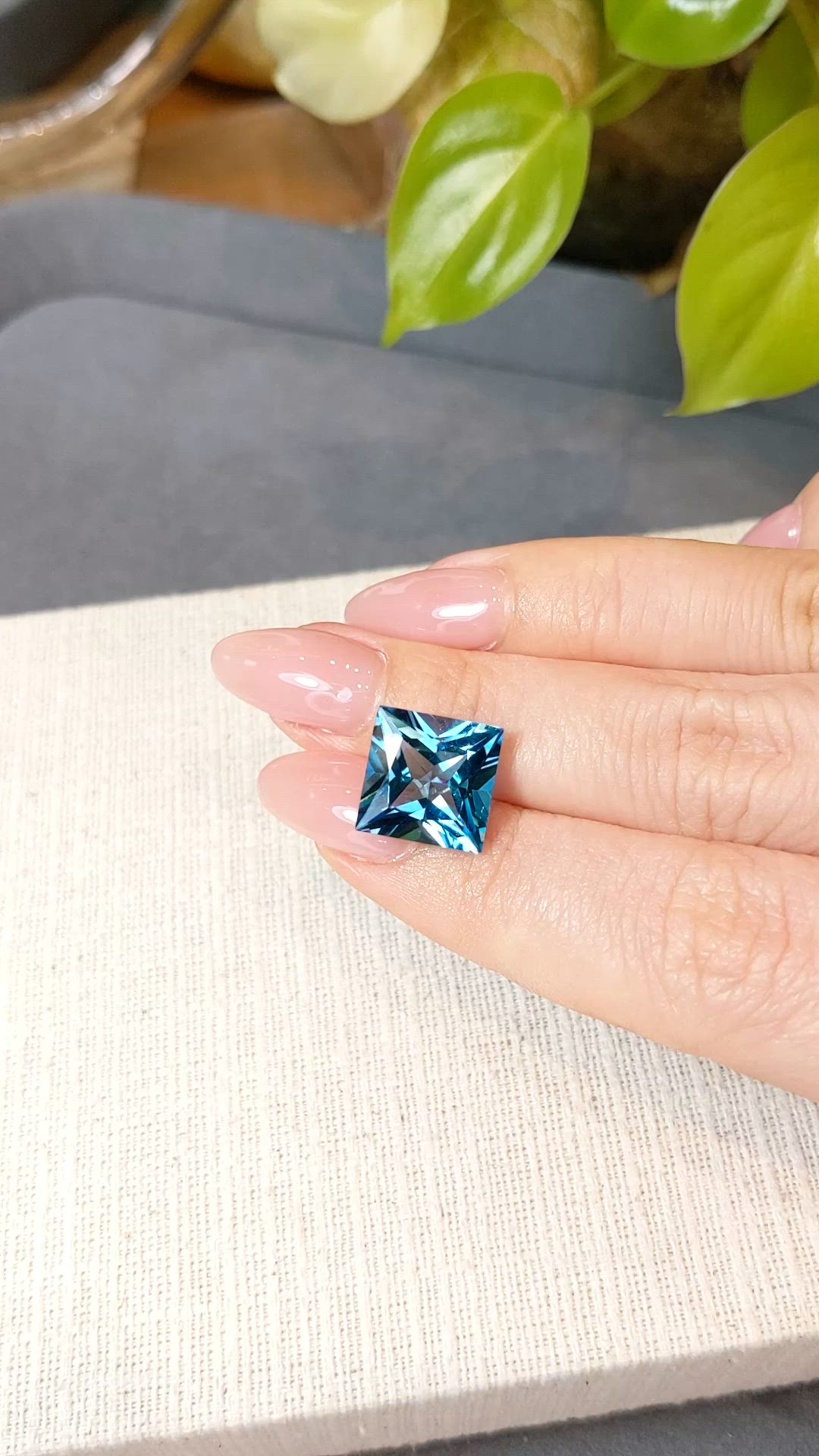 9.21 Ct. Swiss Blue Topaz from Brazil Size Video